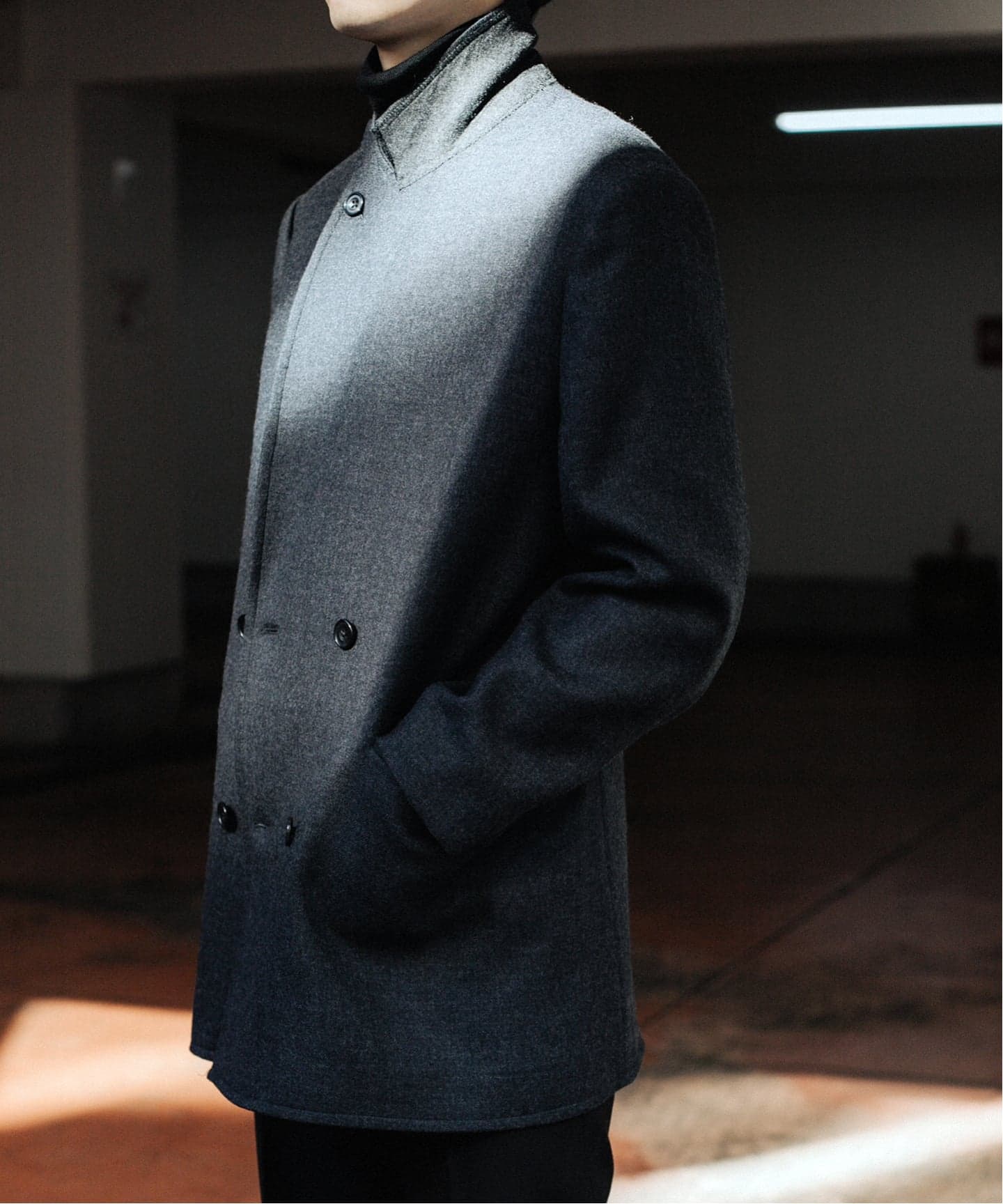 RE-PURPOSE / リパーパス】 double breasted coat：ポストマンコート