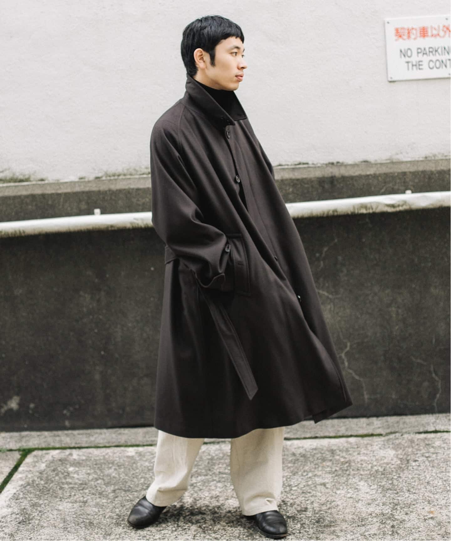 LE / エルイー】SUPER110sバルカラーコート（ステンカラーコート）｜L