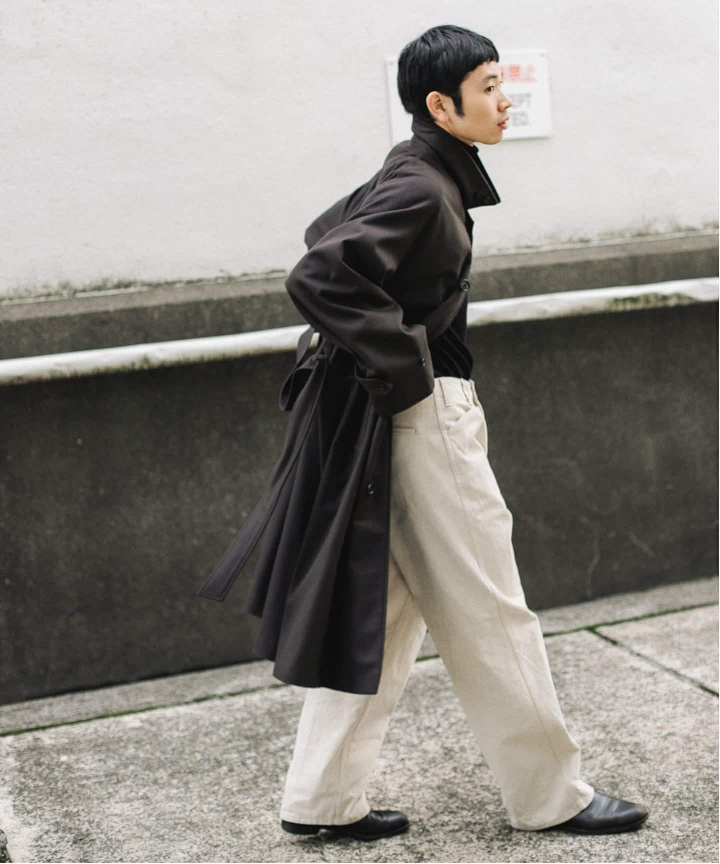 LE / エルイー】SUPER110sバルカラーコート（ステンカラーコート