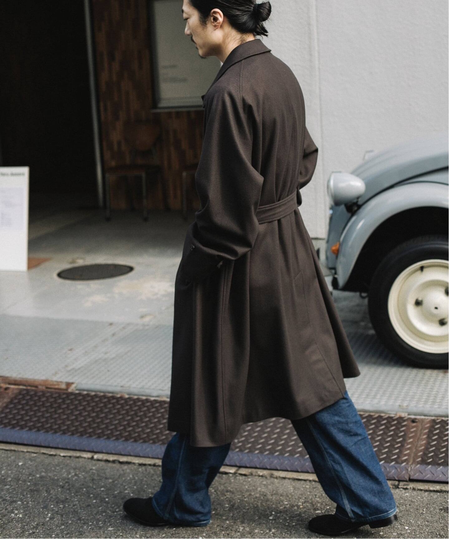 LE / エルイー】SUPER110sバルカラーコート（ステンカラーコート）｜L