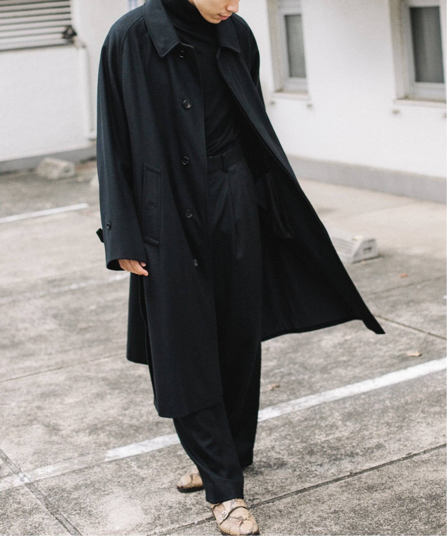 LE / エルイー】SUPER110sバルカラーコート（ステンカラーコート）｜L