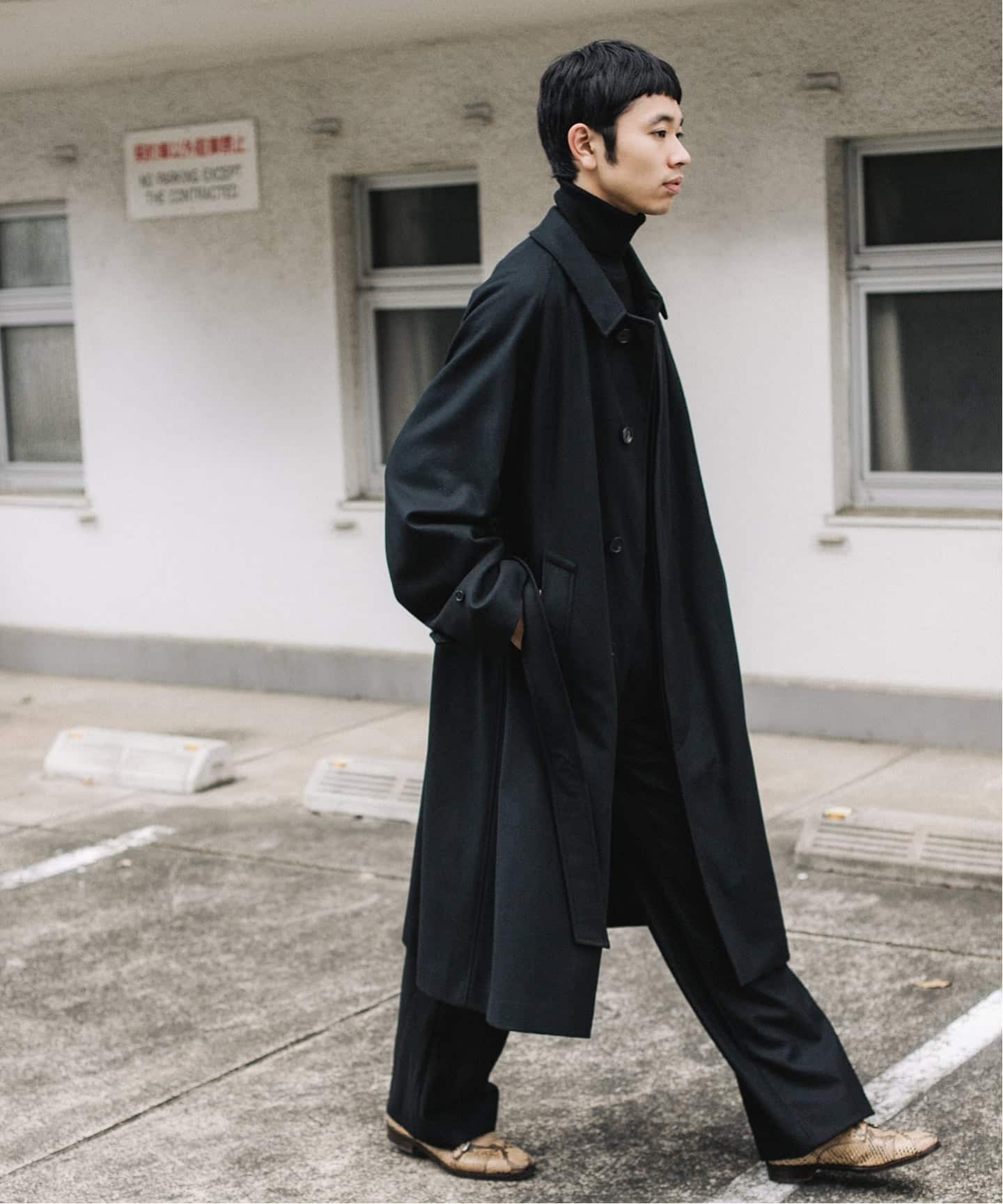 LE / エルイー】SUPER110sバルカラーコート（ステンカラーコート）｜L