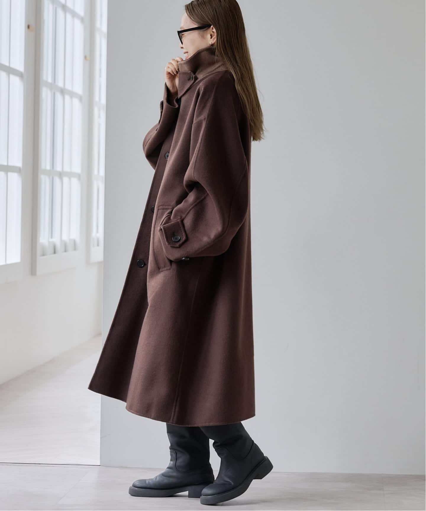 【24AW】Edition ダブルフェイスステンカラーコート EDITION（エディション）の「ダブルフェイスステンカラーロングコート