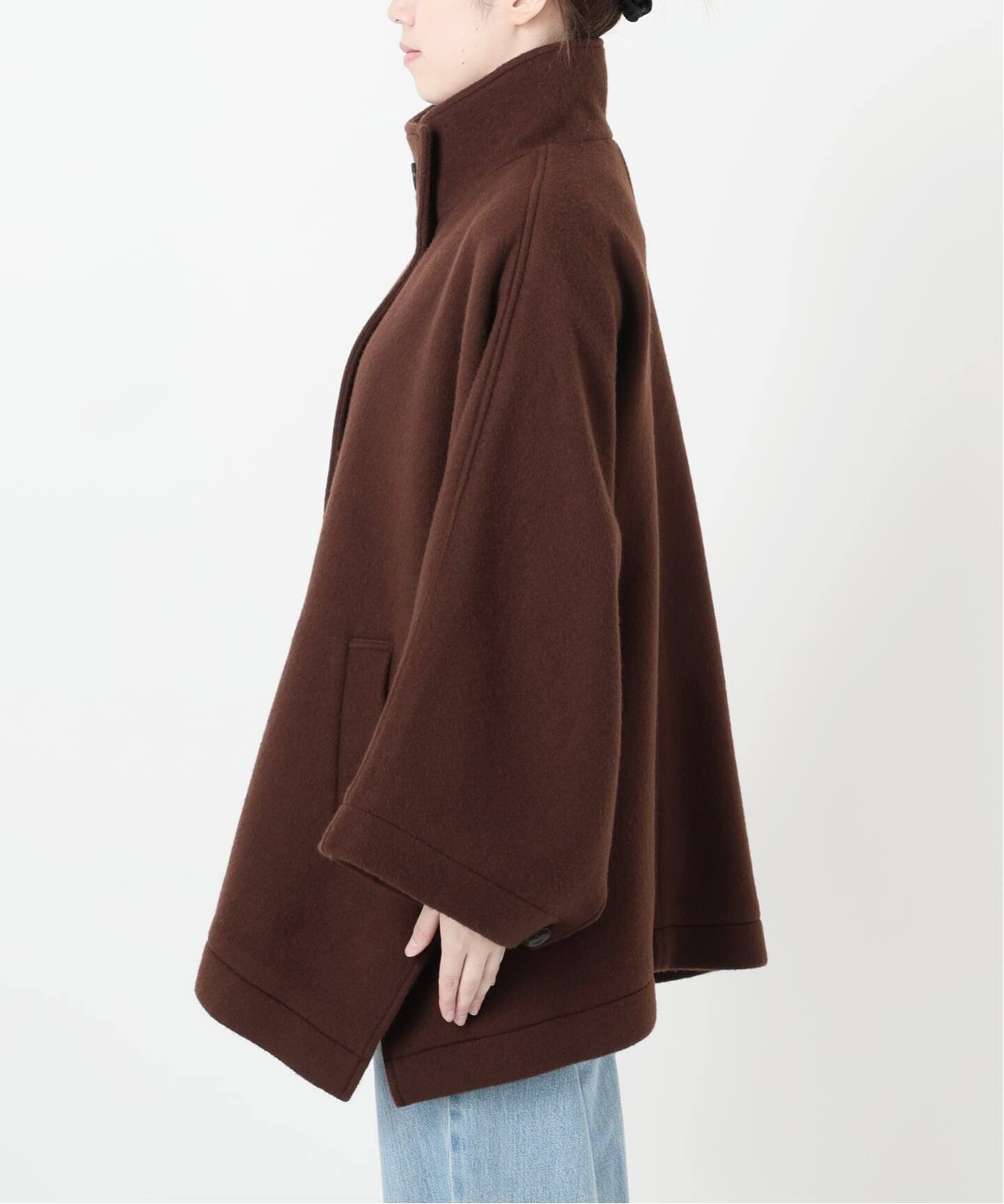 ボアポンチョコート　ブラウン MUFFLER PONCHO コート（ポンチョ・マント）｜Bonum（ボナム）の通販