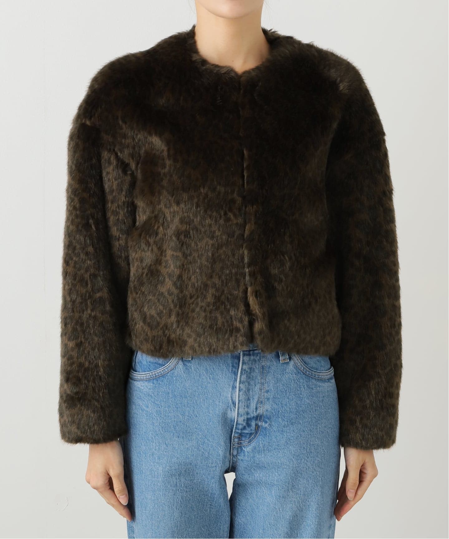 TICCA TBEA-072レオパードファーショートコート（その他ブルゾン