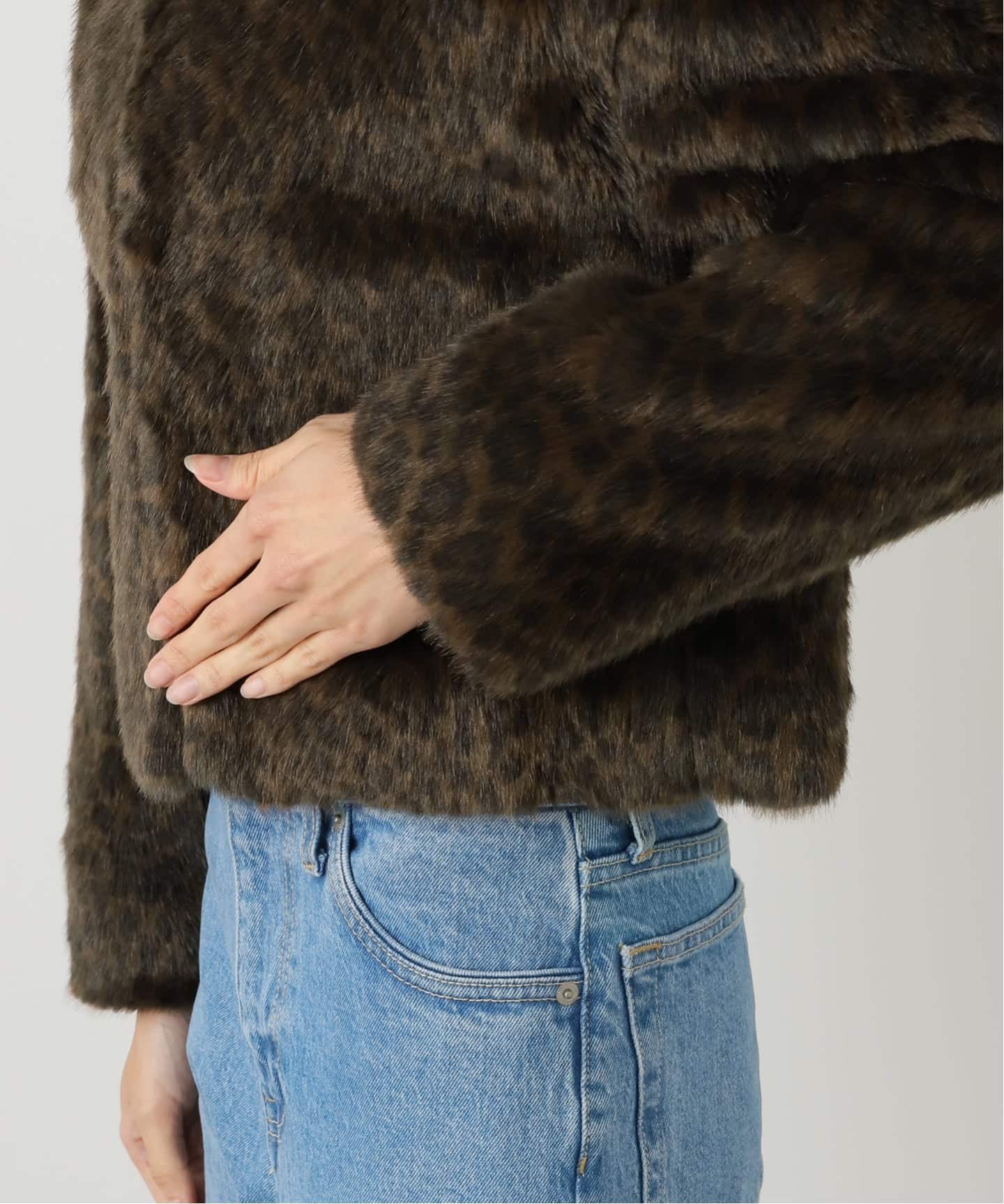 TICCA TBEA-072レオパードファーショートコート（その他ブルゾン