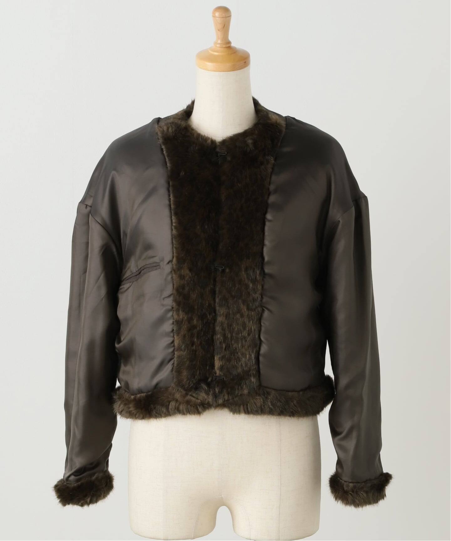 TICCA TBEA-072レオパードファーショートコート（その他ブルゾン