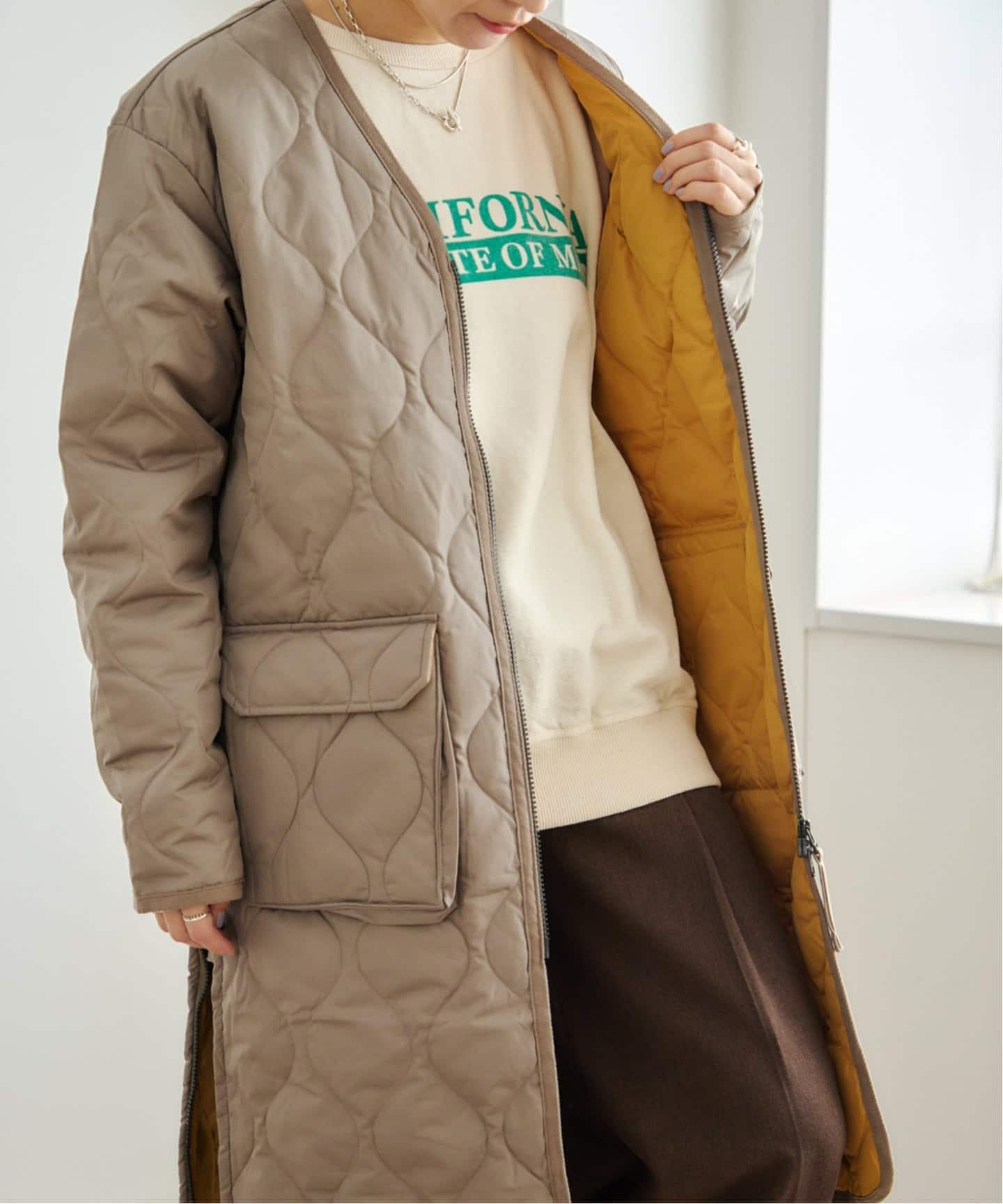 TAION MILITARY W-ZIP V NECK DOWN COAT（ダウンジャケット）｜BOICE