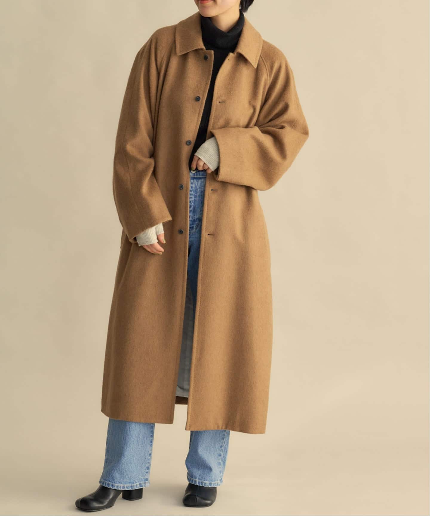 ATON PURE CAMEL BALMACAAN COAT（ステンカラーコート）｜BOICE FROM