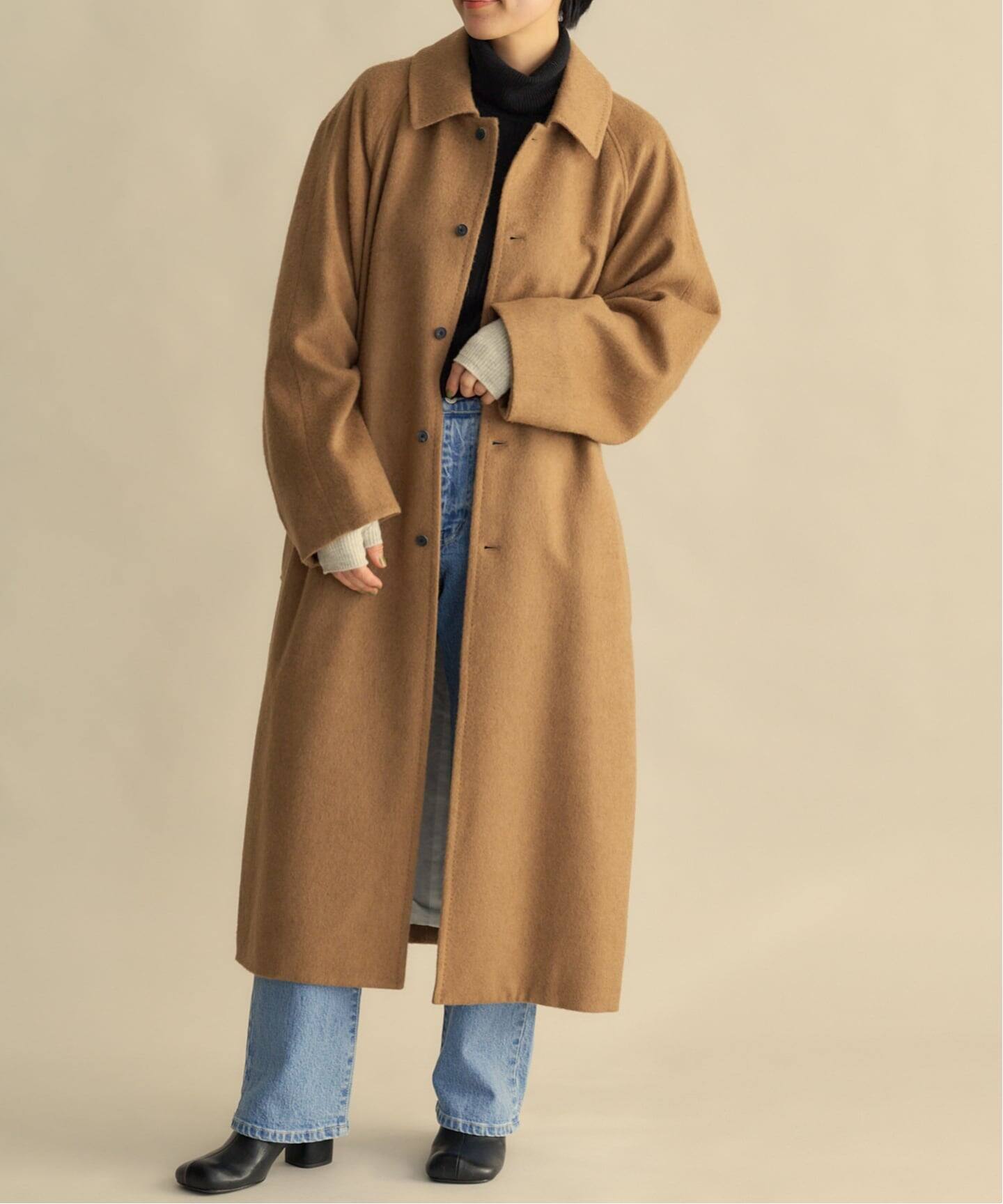 ATON PURE CAMEL BALMACAAN COAT（ステンカラーコート）｜BOICE FROM 