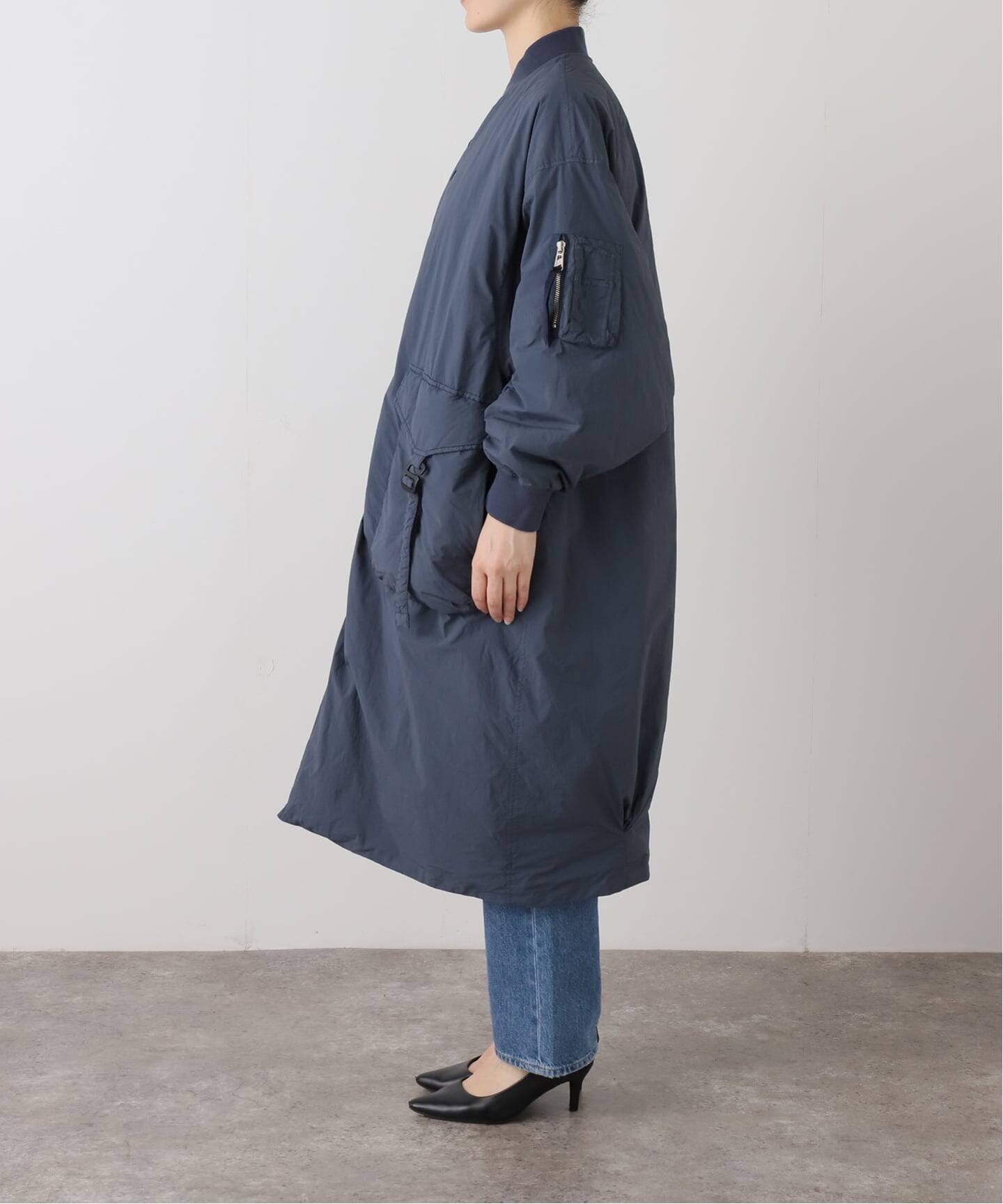 F/CE GARMENT DYE DOWN MA-1 LONG COAT（ノーカラーコート）｜BOICE