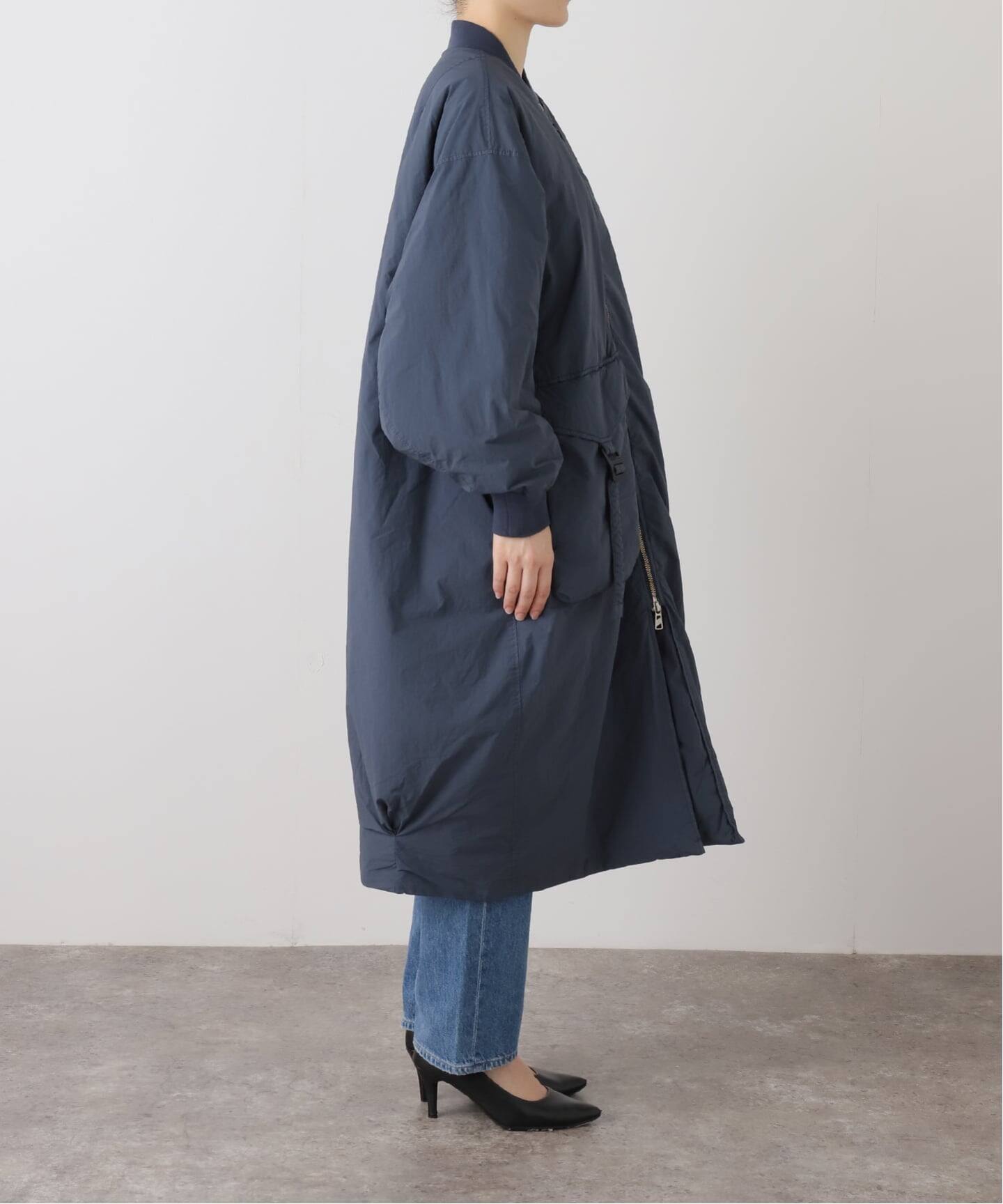 F/CE GARMENT DYE DOWN MA-1 LONG COAT（ノーカラーコート）｜BOICE