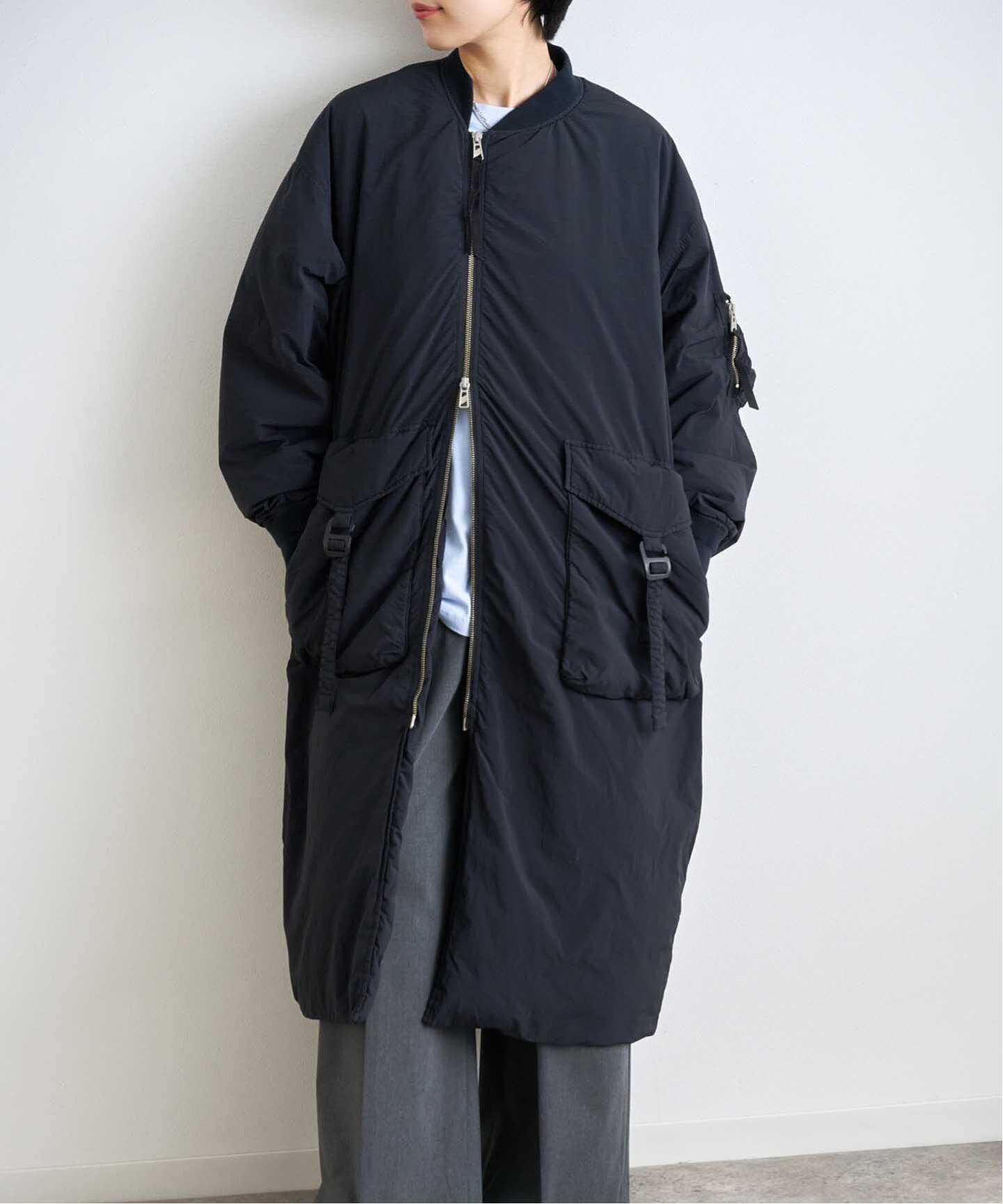 F/CE GARMENT DYE DOWN MA-1 LONG COAT（ノーカラーコート）｜BOICE