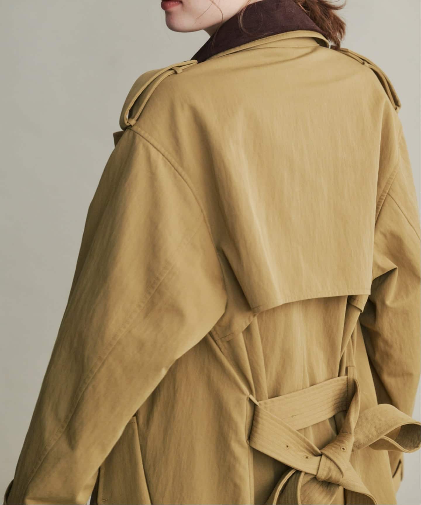 ETRE TOKYO フードストールロングトレンチコート（トレンチコート