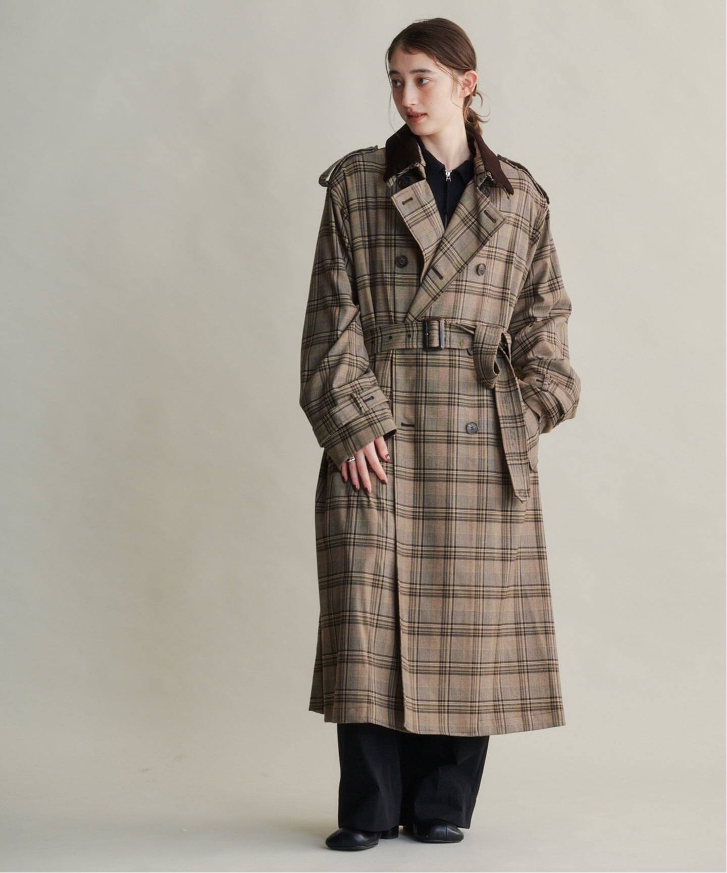 ETRE TOKYO フードストールロングトレンチコート（トレンチコート