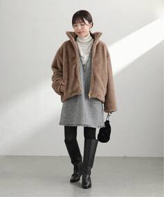 洗える】フェイクファージップコート（その他ブルゾン／アウター）｜La 