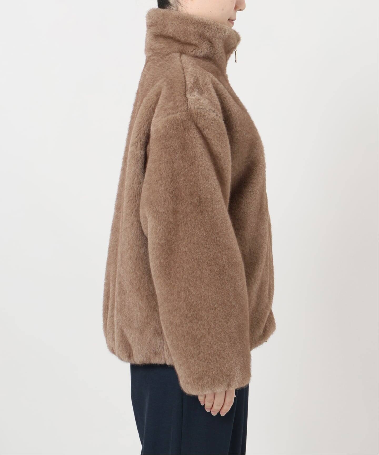 洗える】フェイクファージップコート（その他ブルゾン／アウター）｜La