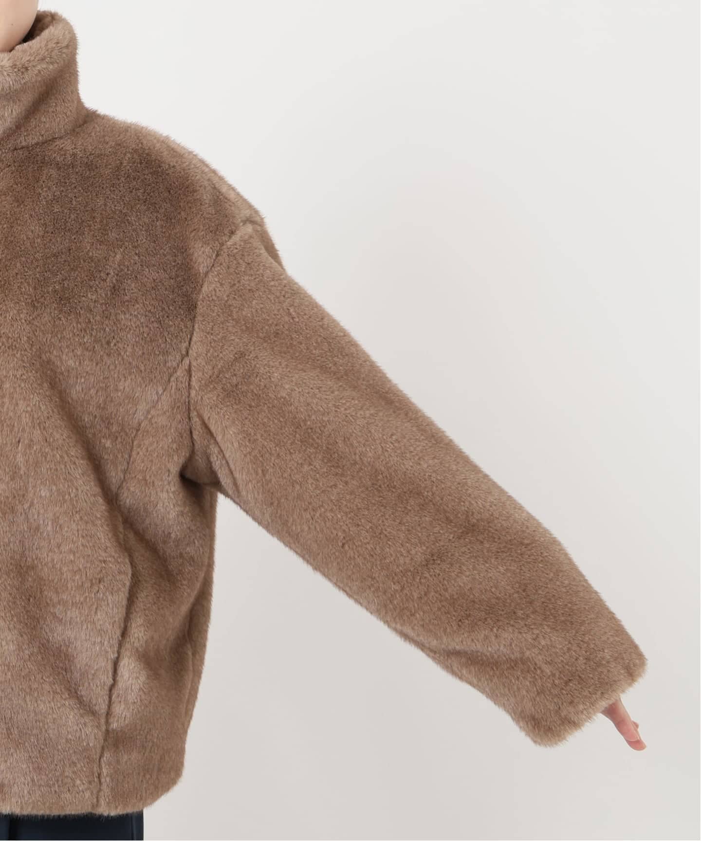 洗える】フェイクファージップコート（その他ブルゾン／アウター）｜La