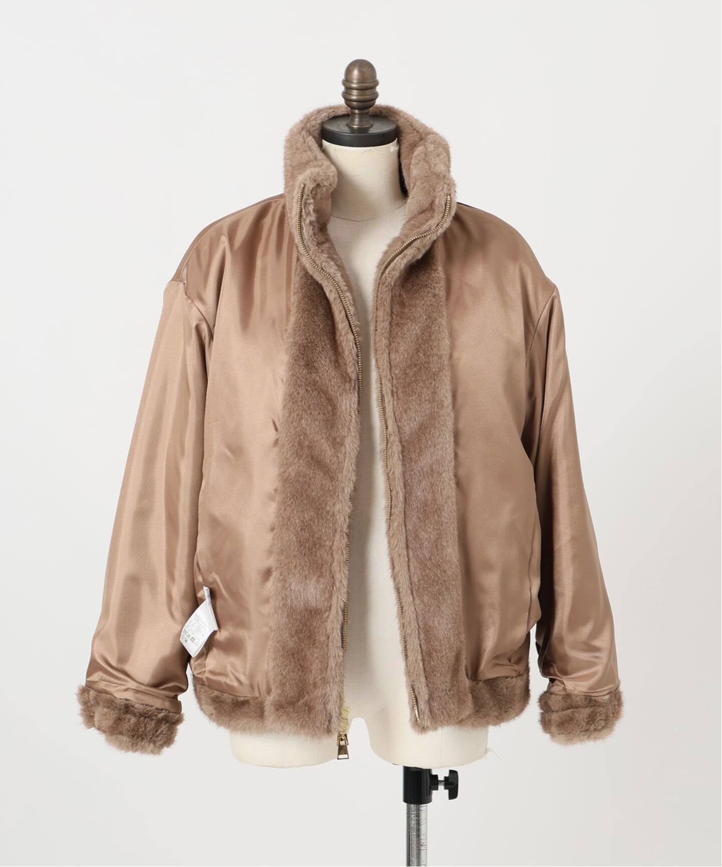 洗える】フェイクファージップコート（その他ブルゾン／アウター）｜La