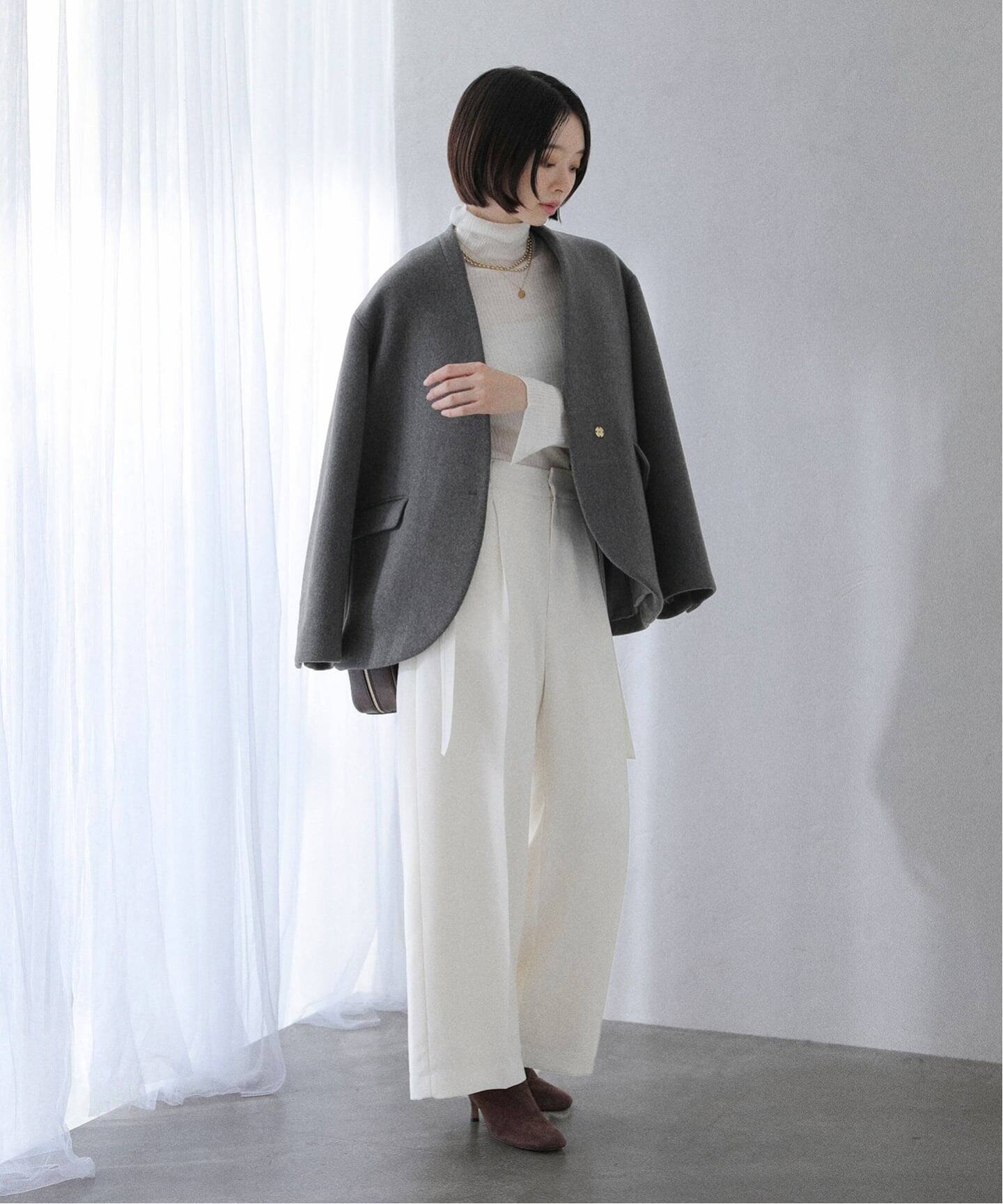 2025AW美品！La Totalite ノーカラーショートコート La Totalite｜ノーカラーショートコート | Rakuten Fashion(楽天