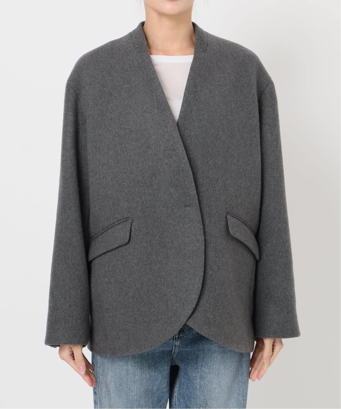 ノーカラーショートコート（ノーカラーコート）｜La Totalite（ラ