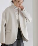 ノーカラーショートコート