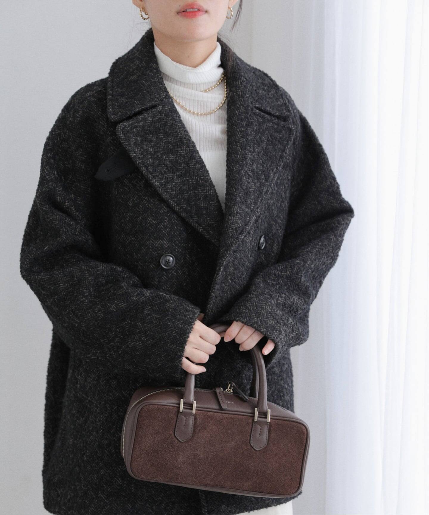 WEB限定》TICCA / ティッカ MIXツィード Pコート（ピーコート）｜La