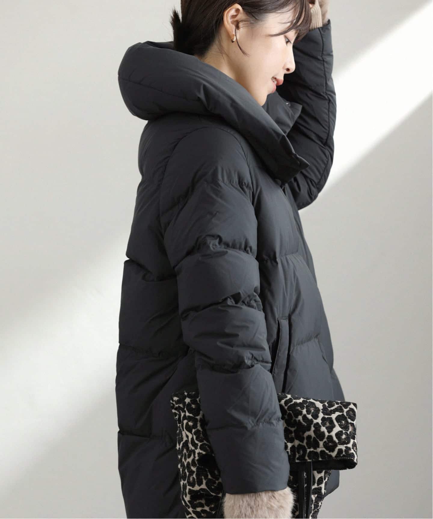 ピレネックス ラトータリテ 別注 ノーカラーダウンジャケット 黒 コクーン 38 ピレネックス ラトータリテ 別注 ノーカラーダウンジャケット 黒