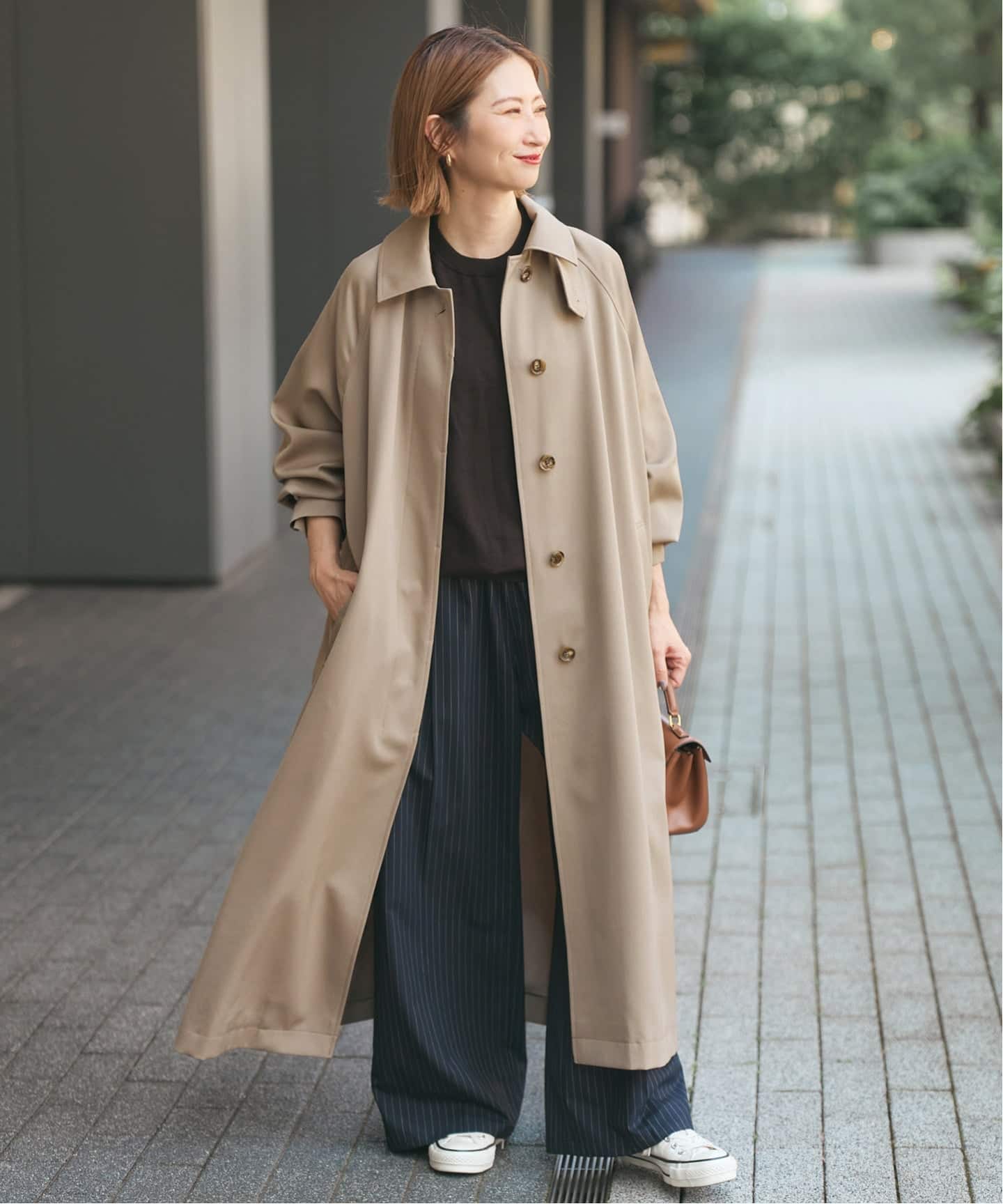 ウールトレンチコート(ペールベージュ)/DES PRES ウールトレンチコート(ペールベージュ)/DES PRES セール】ウールリネン