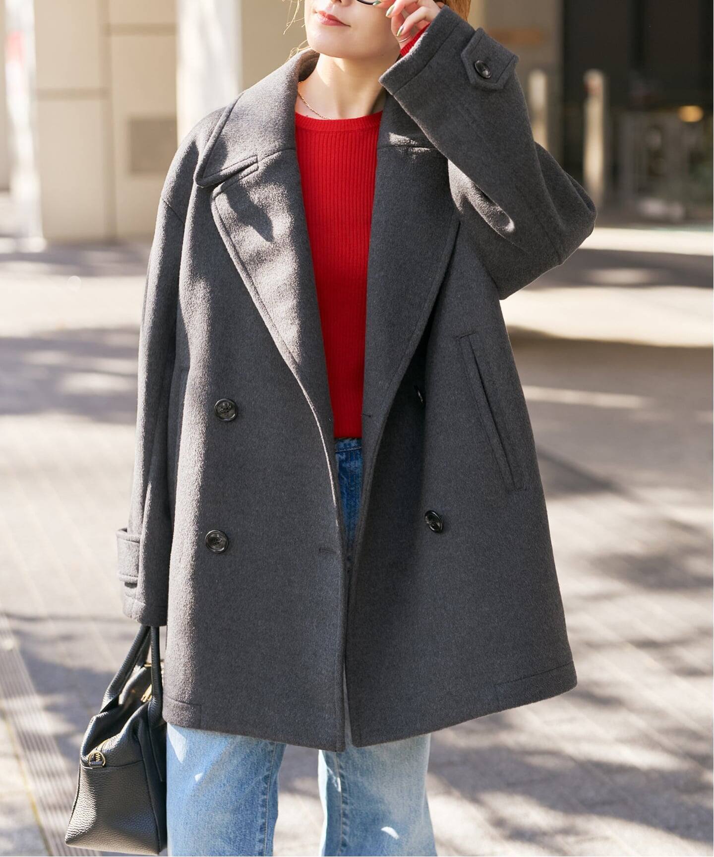 Spick and Span S160 ビーバーピーコート グレー 38 スピック＆スパン Spick & Span S160ビーバーPコート （グレー