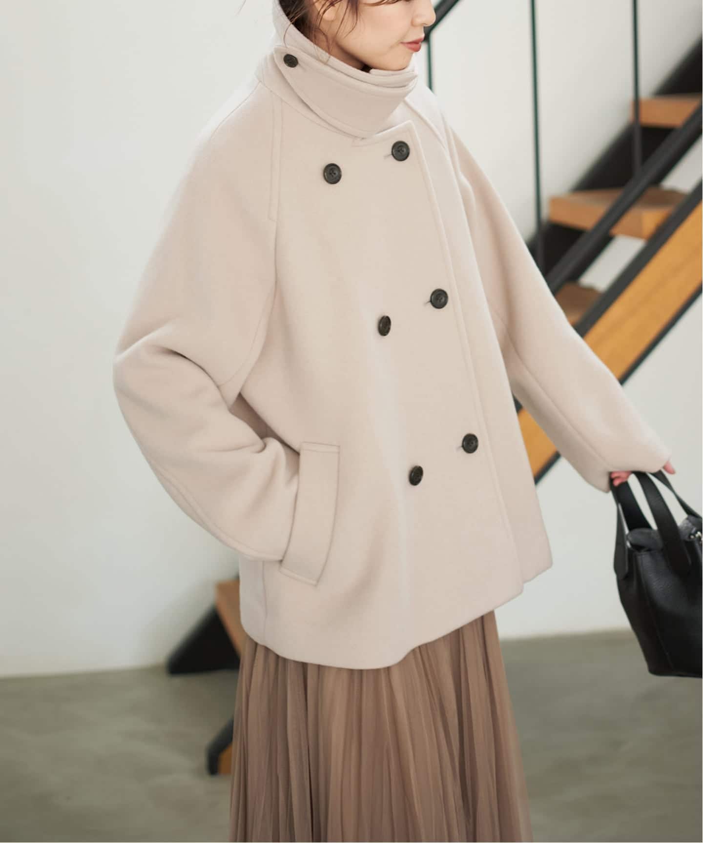 追加》S160スタンドカラーショートコート（その他ブルゾン／アウター