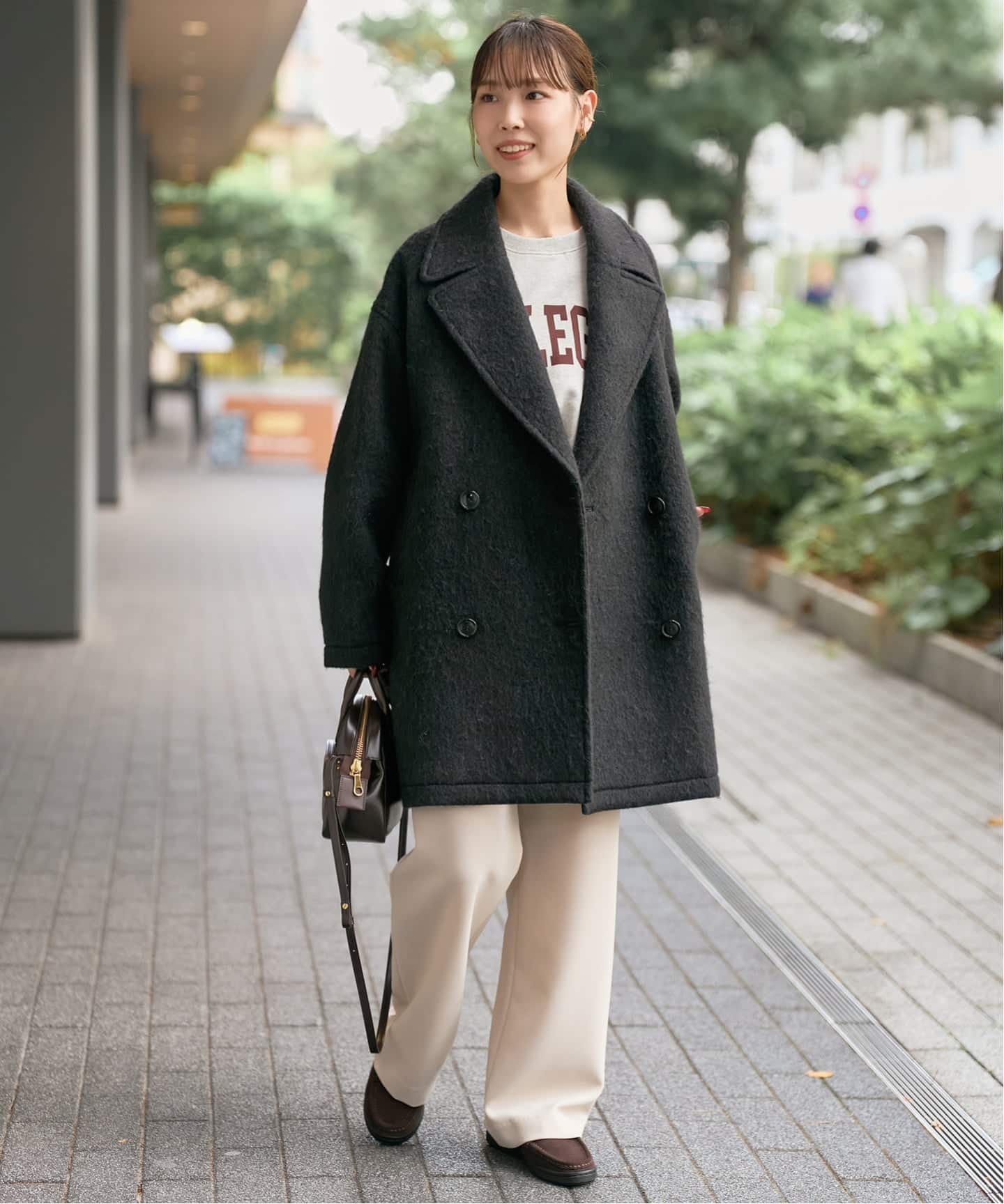 23AW スピックアンドスパン ミドルシャギーコート36グレー オーバーサイズ 23AW スピックアンドスパン ミドルシャギーコート36グレー