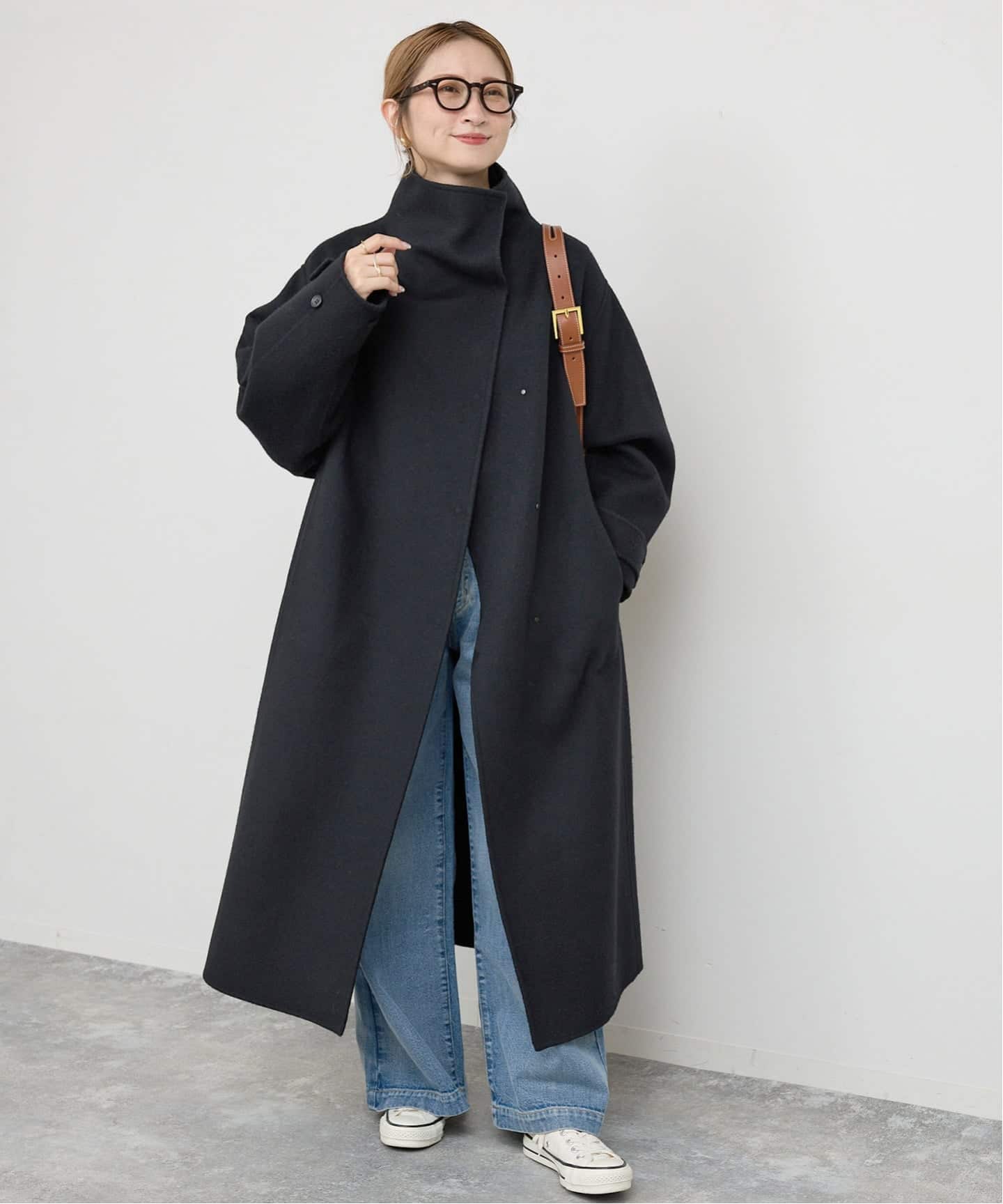 【匿名】スピックアンドスパン ふんわりウールコートグレー★イエナシップスビームス Spick & Span（スピックアンドスパン）の「ステンカラーウール