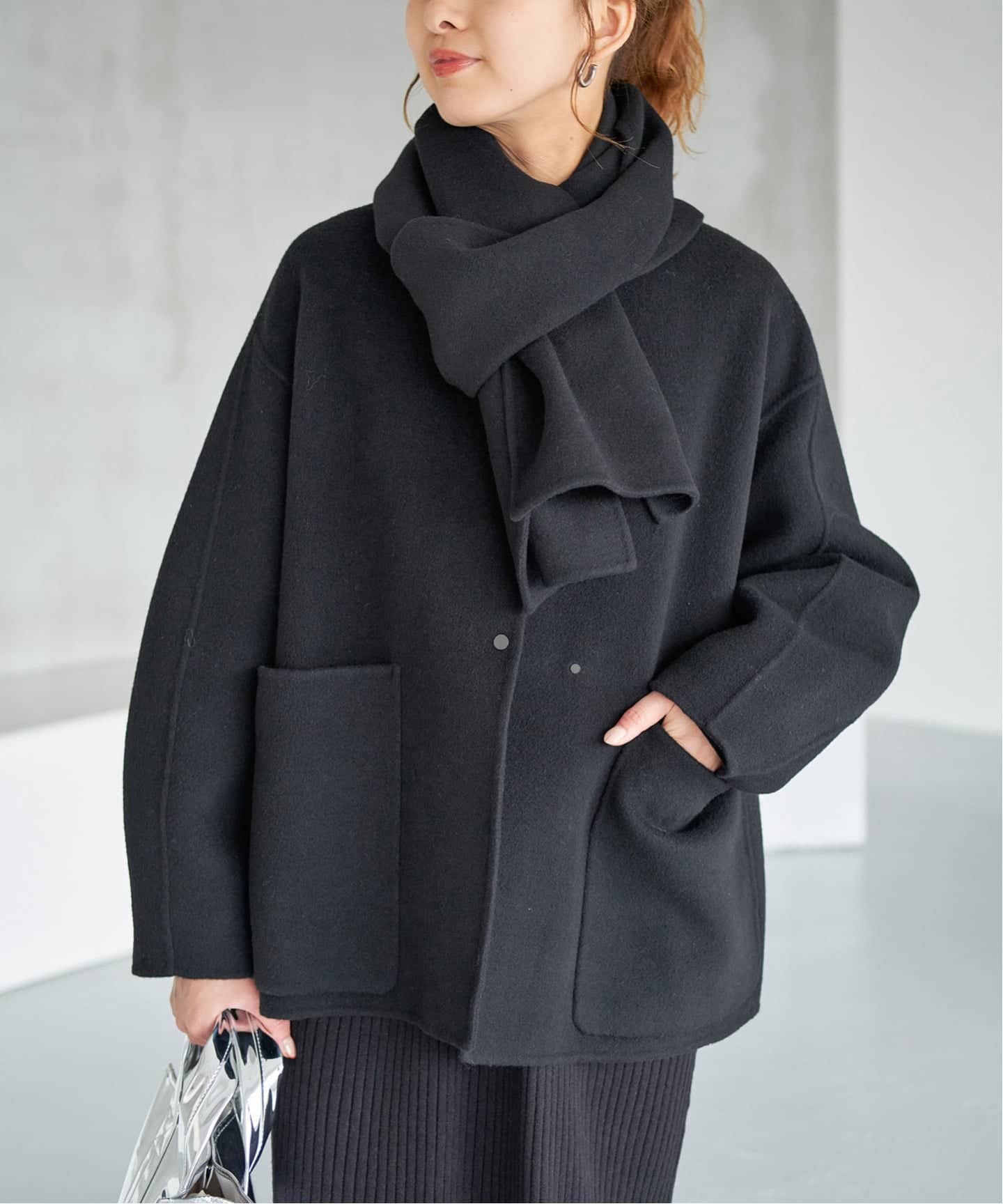 Spick and span ビーバーノーカラージップコート Spick & Span（スピックアンドスパン）の「ビーバーノーカラー