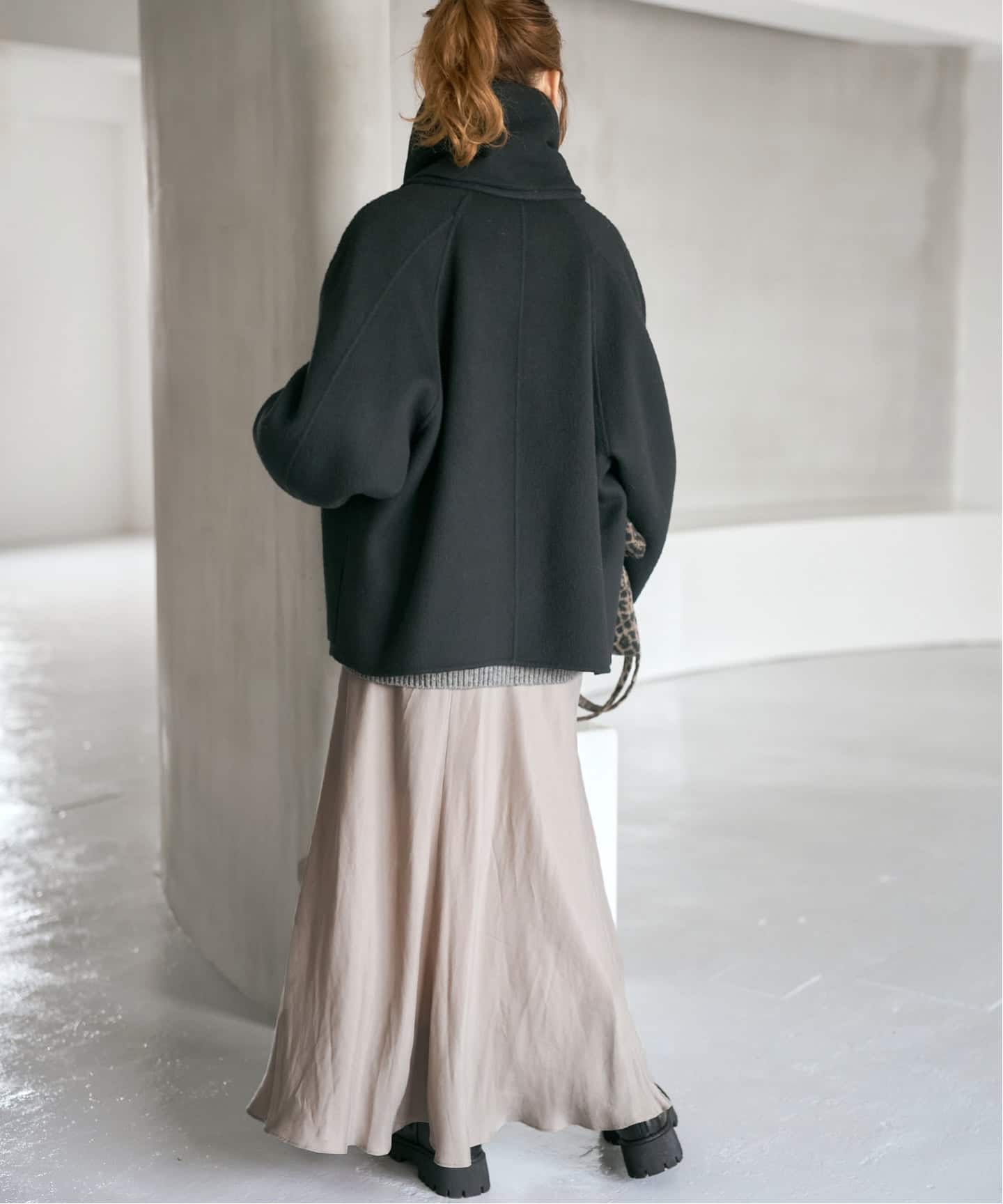 追加》ビーバーストール付きセットコート（ノーカラーコート