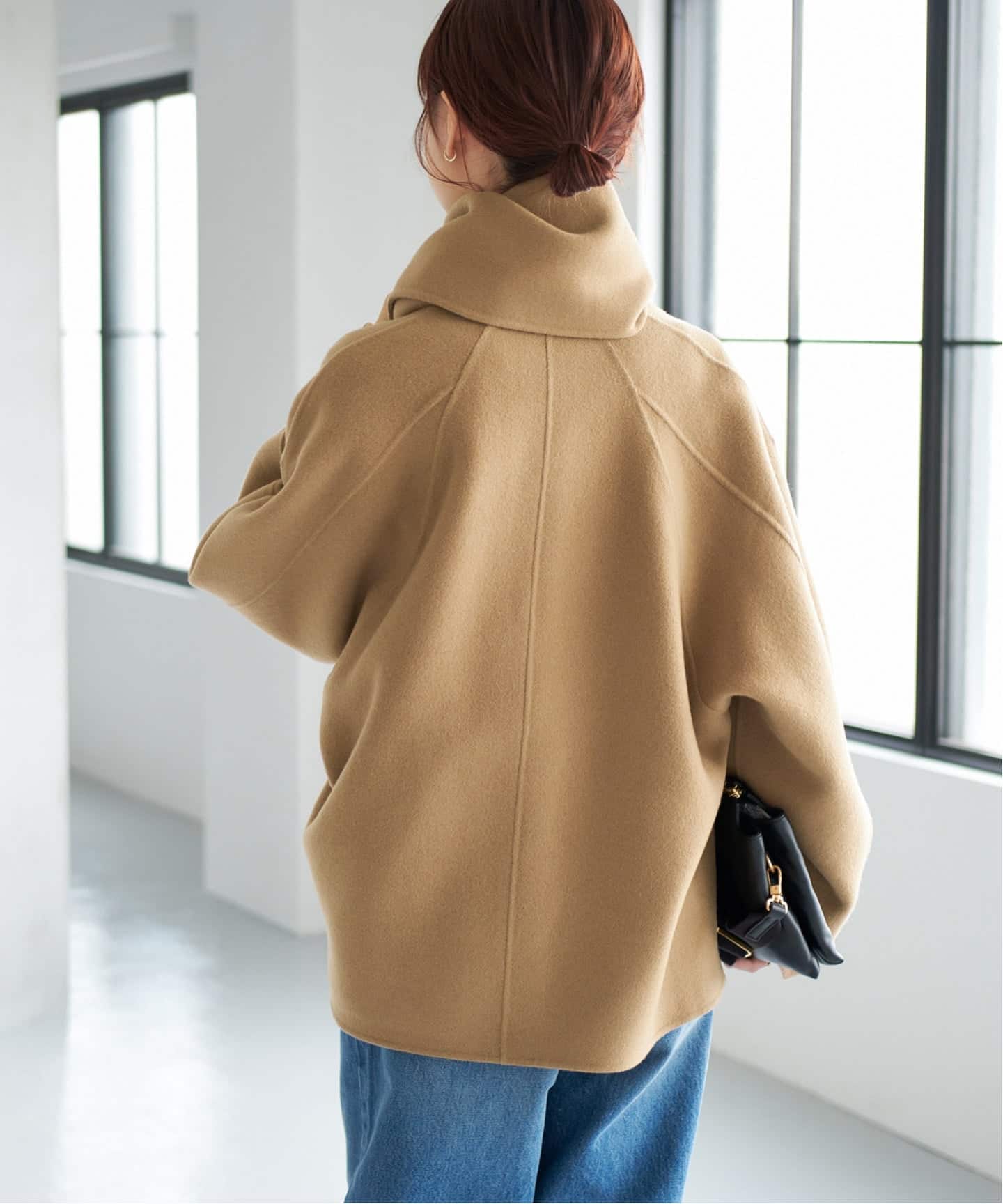 追加》ビーバーストール付きセットコート（ノーカラーコート