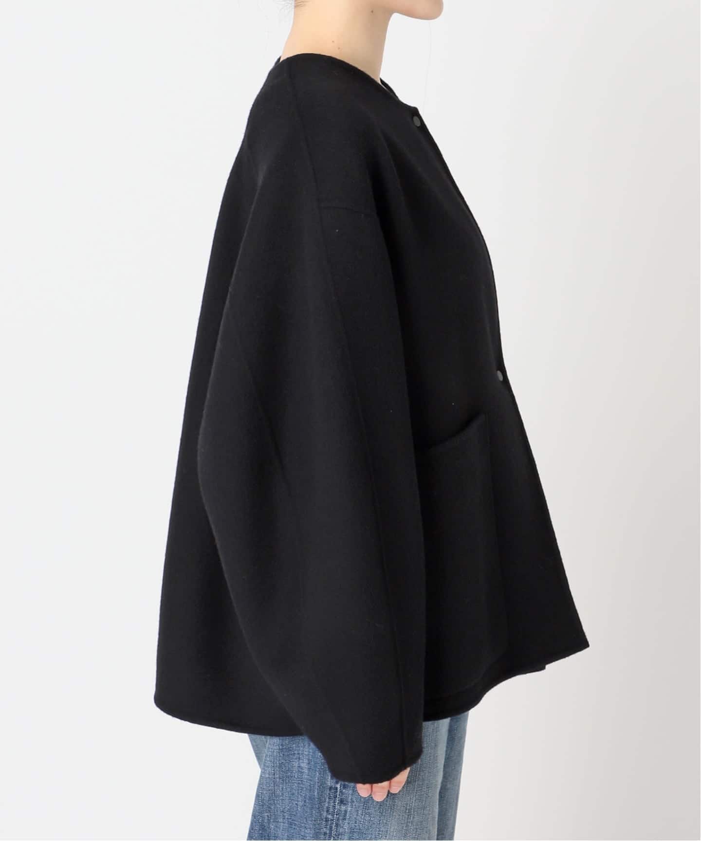 Spick&Span ビーバーストール付きショートコート　36 ブラック Spick & Span（スピックアンドスパン）の「《追加》ビーバー