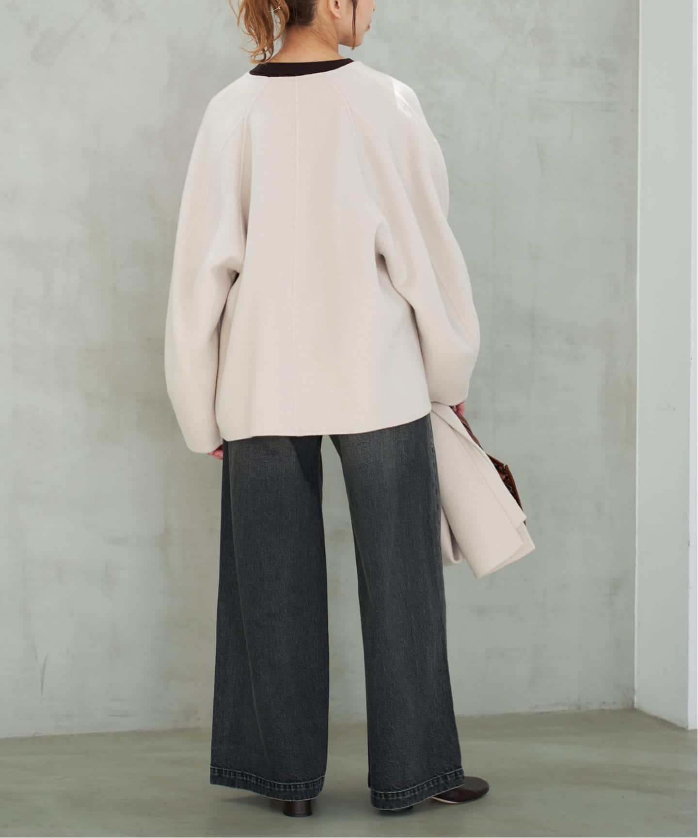 追加》ビーバーストール付きセットコート（ノーカラーコート