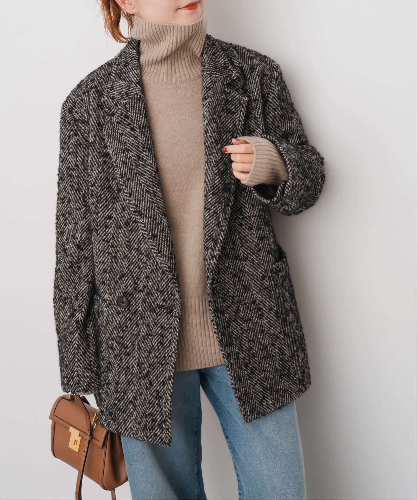 ヘリンボンツイードジャコット（その他ブルゾン／アウター）｜Spick