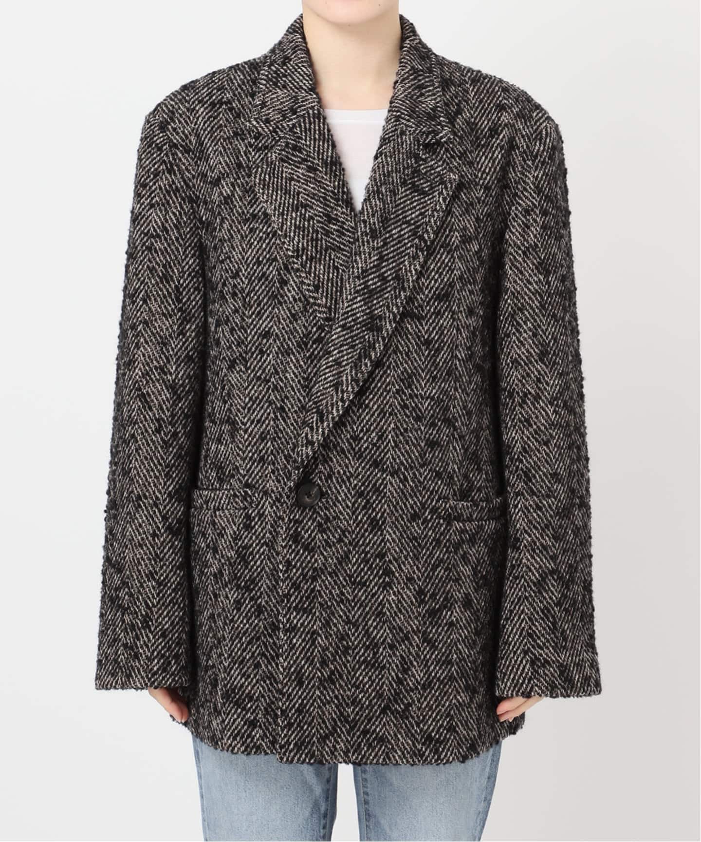 ヘリンボンツイードジャコット（その他ブルゾン／アウター）｜Spick