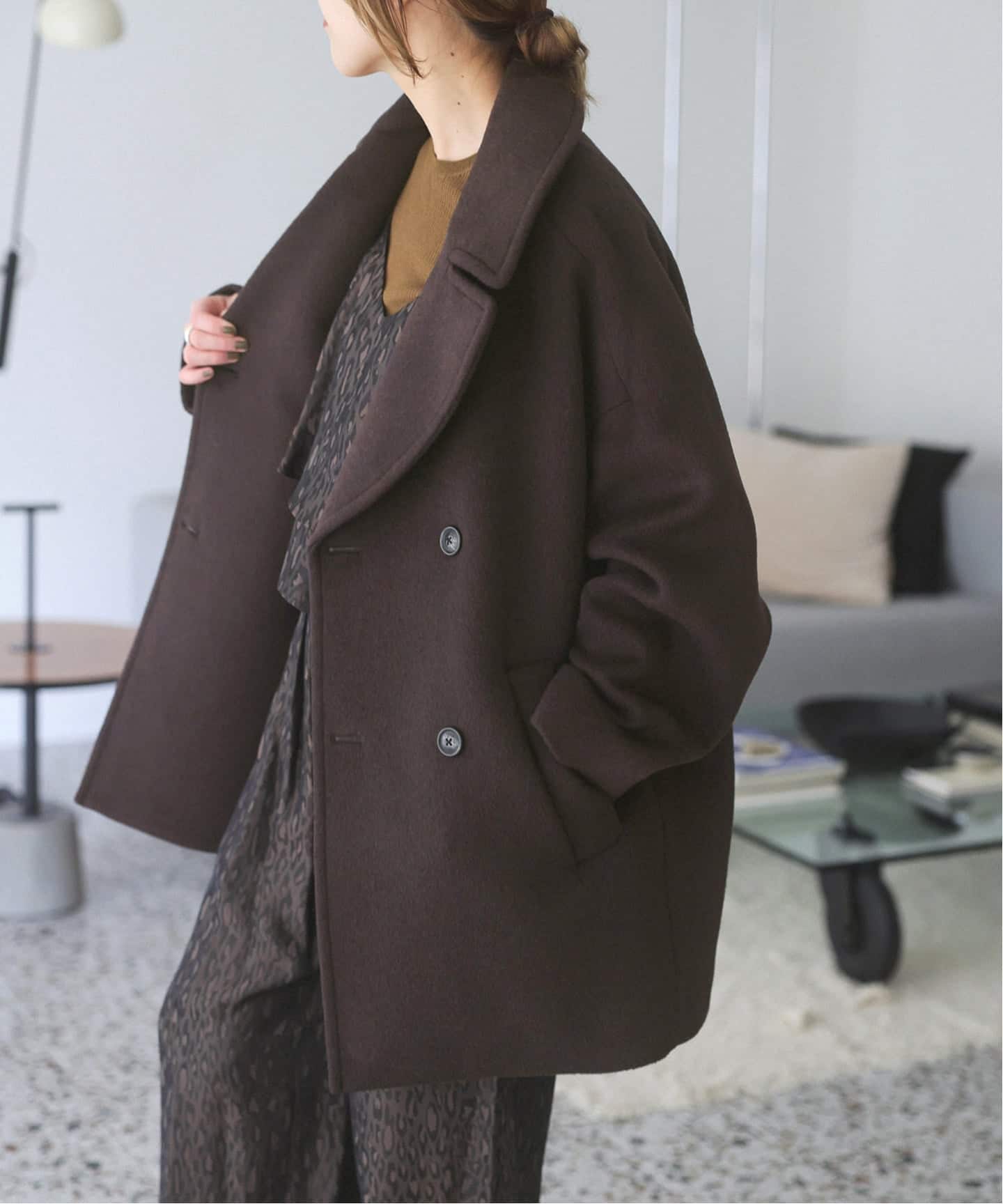 TICCA　ピーコート　ブラック TICCA(ティッカ)のピーコート通販 | 集英社HAPPY PLUS STORE