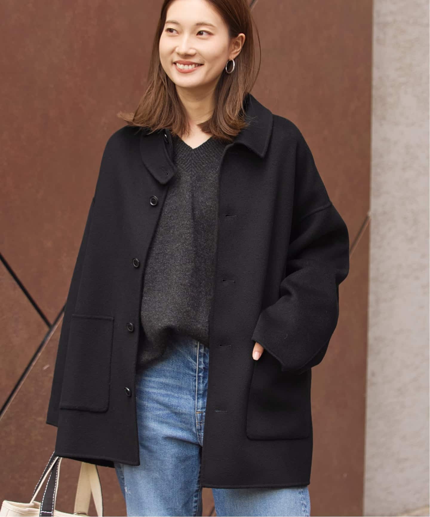 ハミルトンバルカラーミドルコート（ステンカラーコート）｜FRAMeWORK