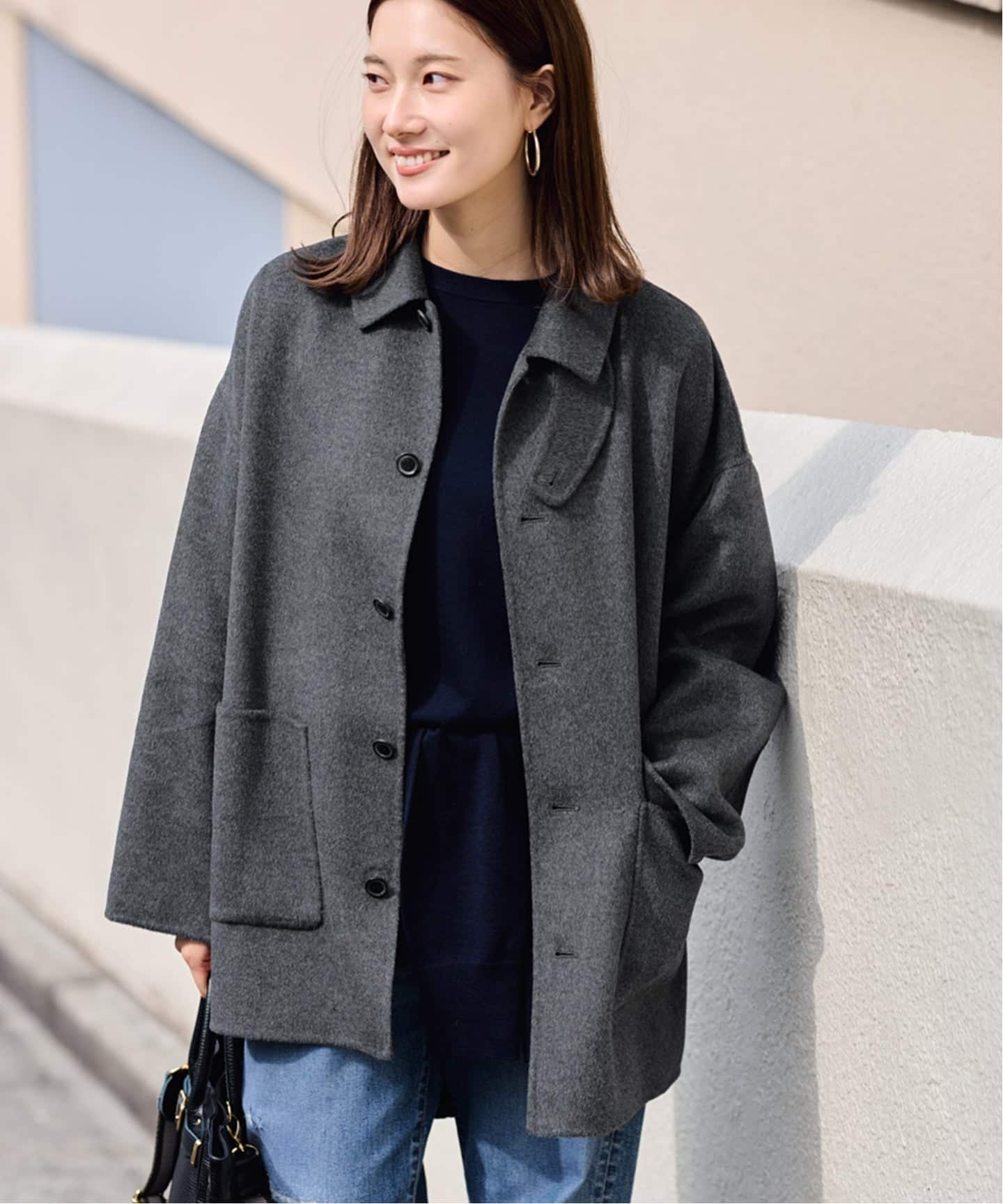 ハミルトンバルカラーミドルコート　36サイズ　グレー　新品未使用品 ≪追加≫ハミルトンバルカラーミドルコート 4（グレー）（ステンカラー