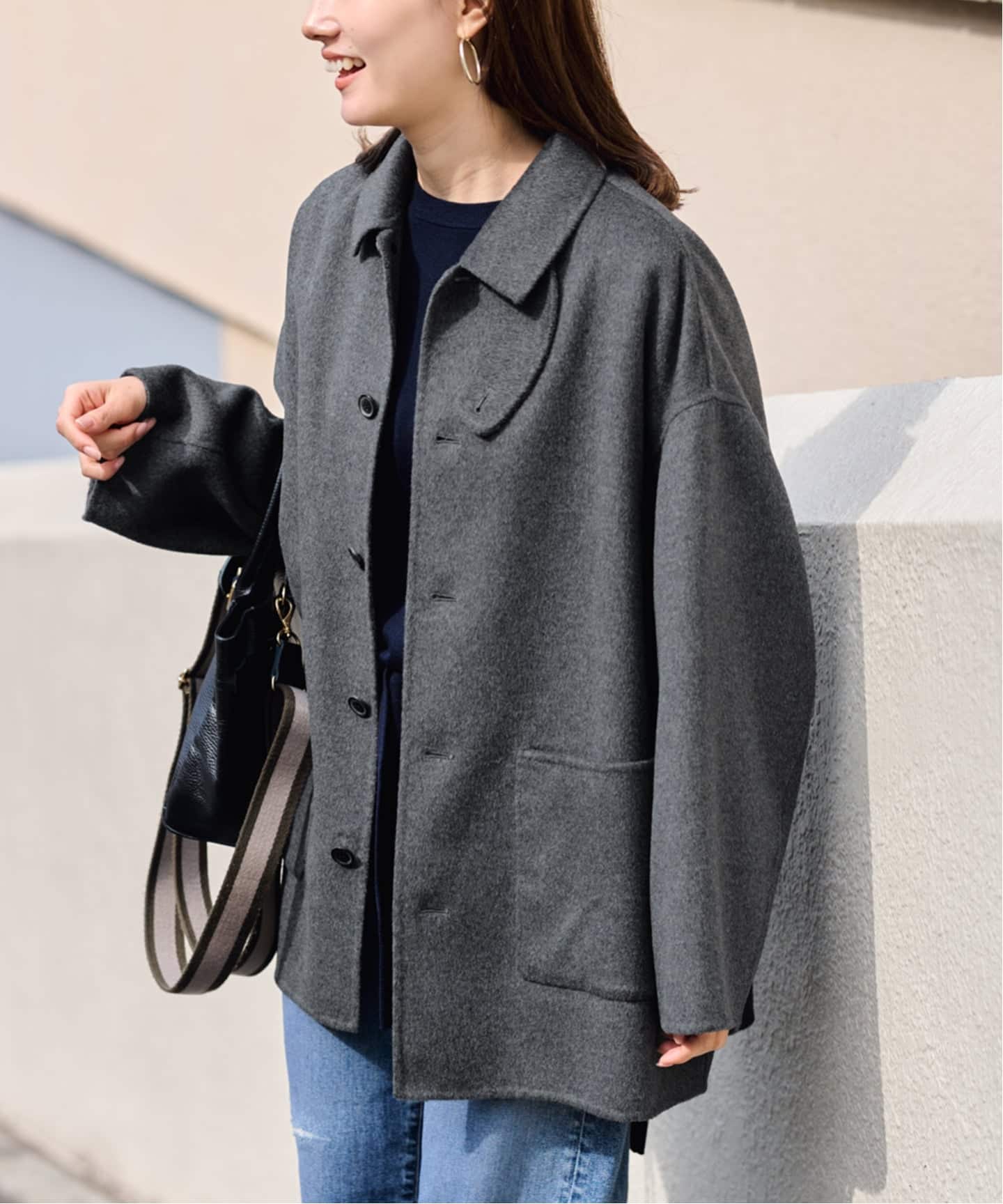 ≪追加≫ハミルトンバルカラーミドルコート 4（グレー）（ステンカラー