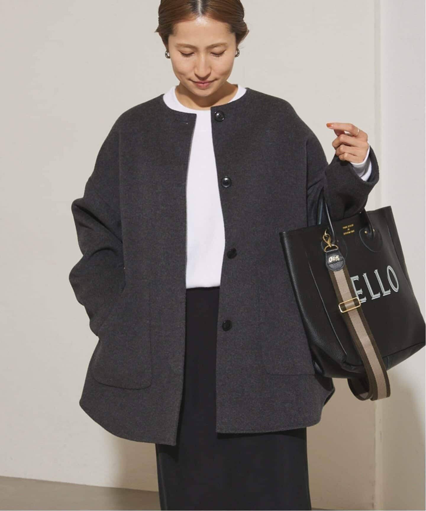 ハミルトンリバークルーネックコート グレー 36FRAMeWORK FRAMeWORK｜≪WEB限定追加≫ハミルトンリバークルーネックコート