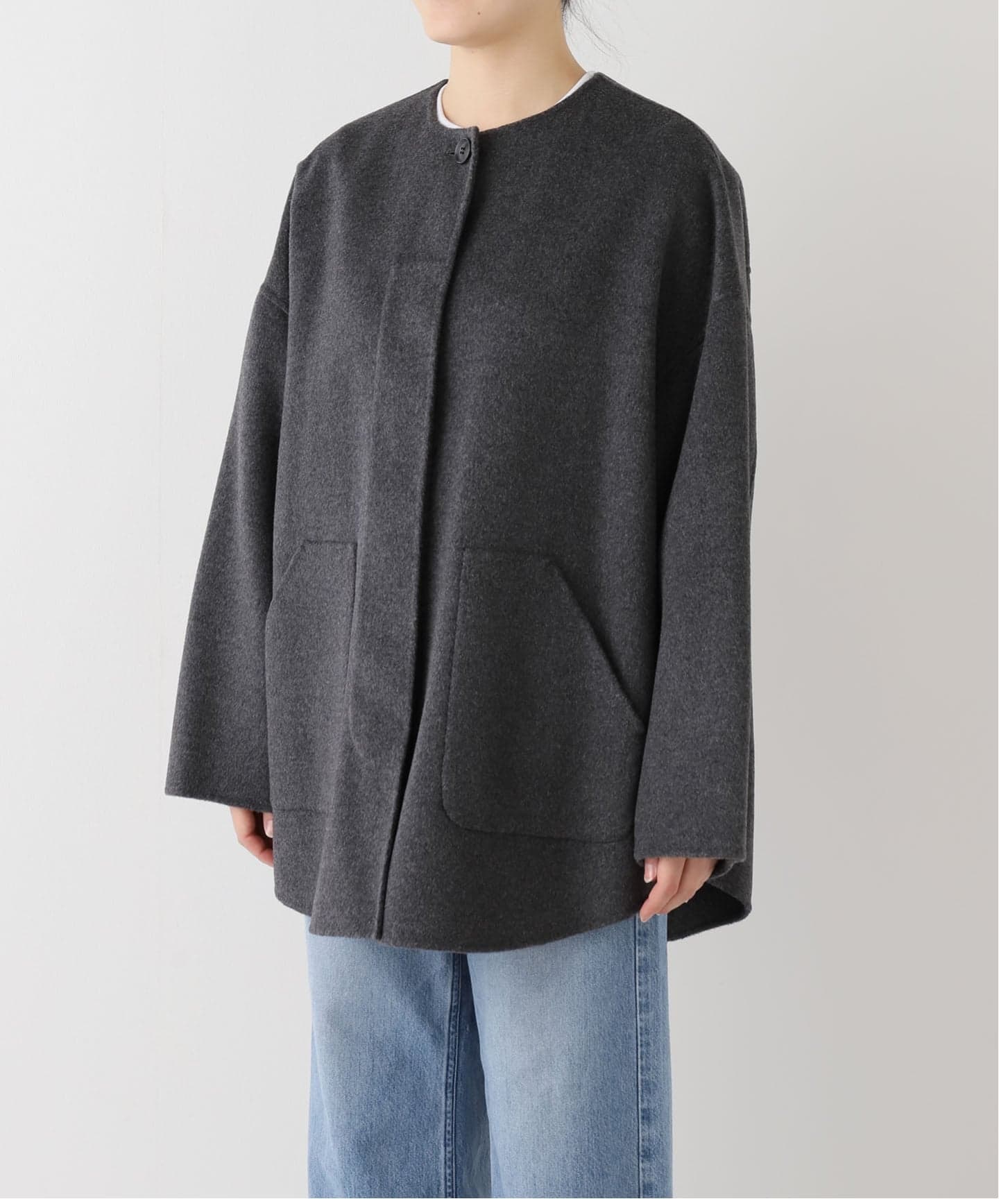 FRAMeWORK ハミルトンリバークルーネックコート36 美品 FRAMeWORK｜≪WEB限定追加≫ハミルトンリバークルーネックコート