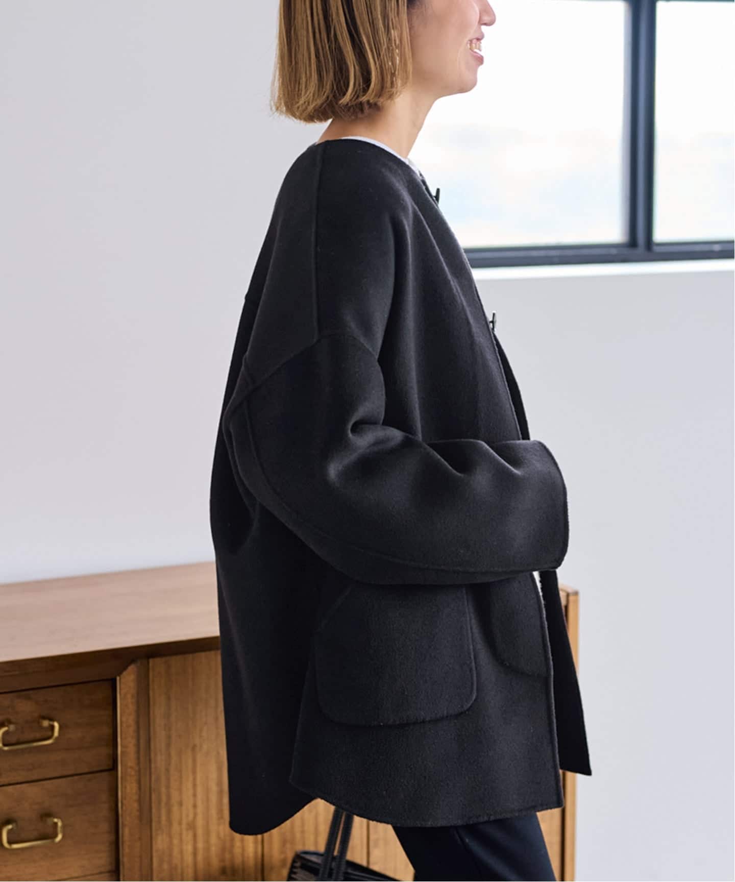 ≪WEB限定追加≫ハミルトンリバークルーネックコート 2（ノーカラー