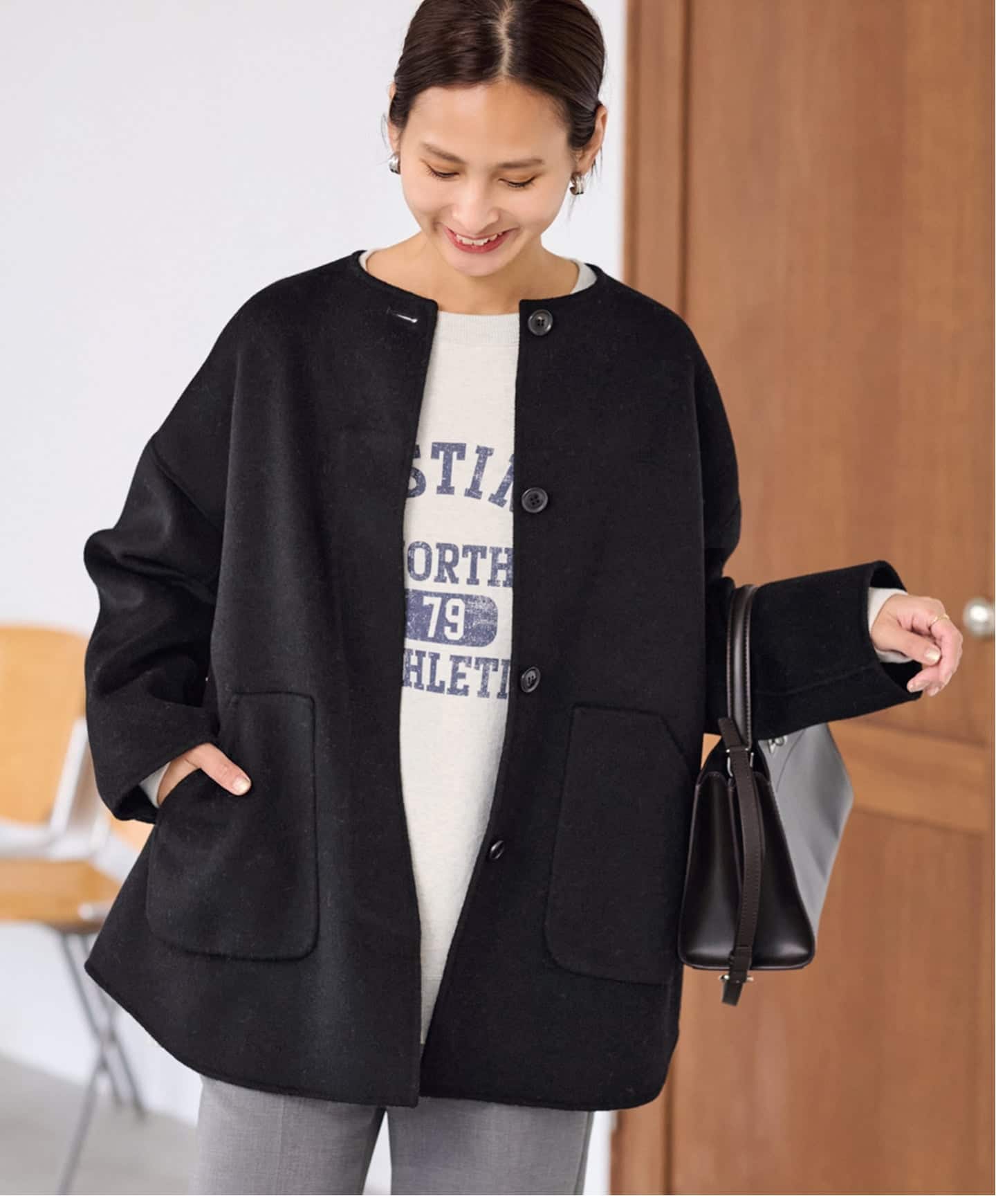 ≪WEB限定追加≫ハミルトンリバークルーネックコート 2（ノーカラー