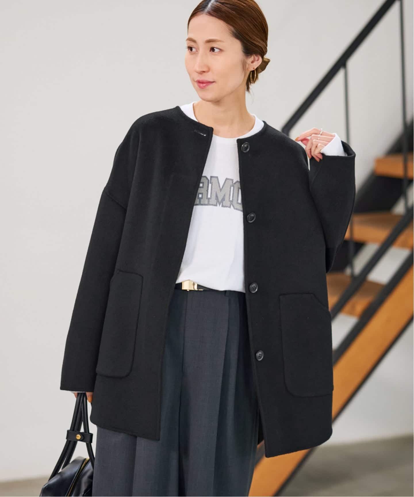 ≪WEB限定追加≫ハミルトンリバークルーネックコート 2（ノーカラー