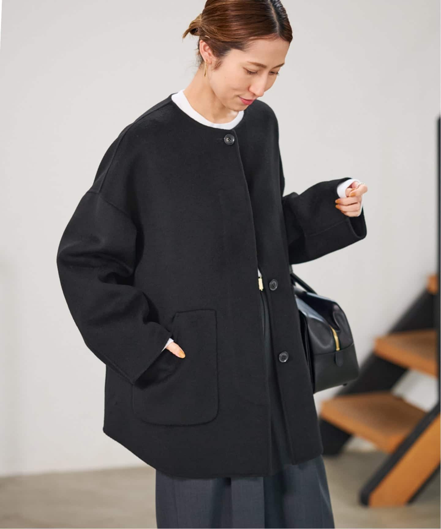 ⭐︎シンデレラ⭐︎ FRAMe WORK ハミルトンリバークルーネックコート FRAMeWORK（フレームワーク）の「≪追加≫ハミルトンリバークルー